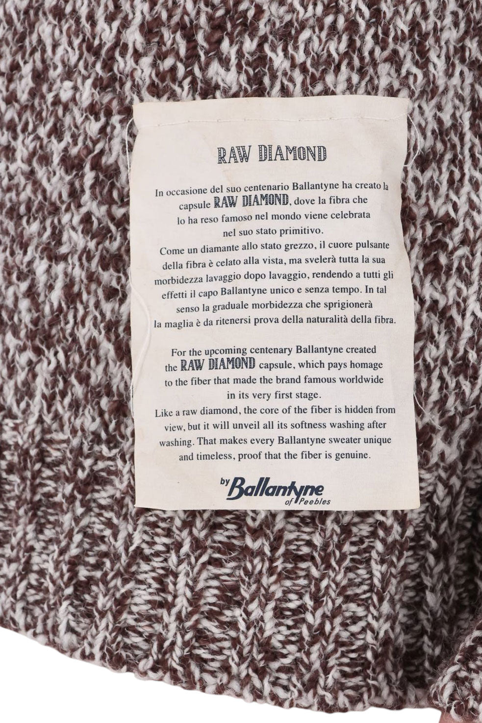 Ballantyne Maglia girocollo Raw Diamond mouliné in lana-alpaca B4P180 3W072 98156