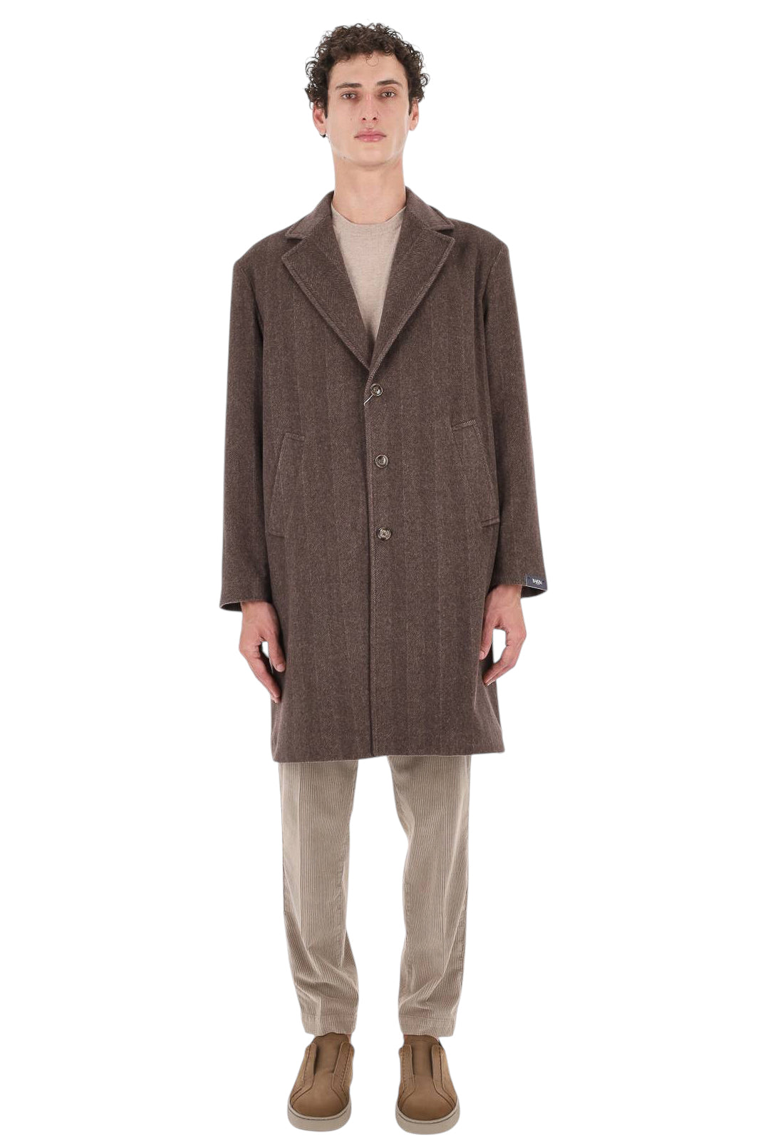 Barba Cappotto fantasia resca in puro cashmere 58075 0029