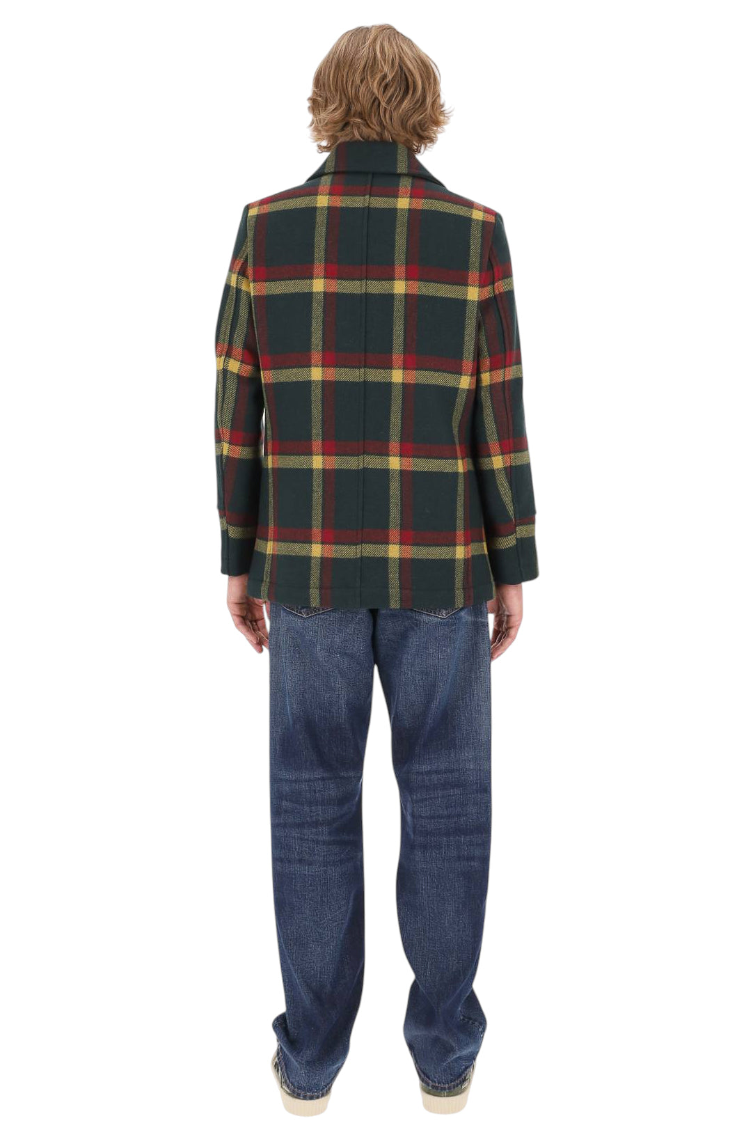 Camplin Peacoat Island in lana check ISLAND Q QRG