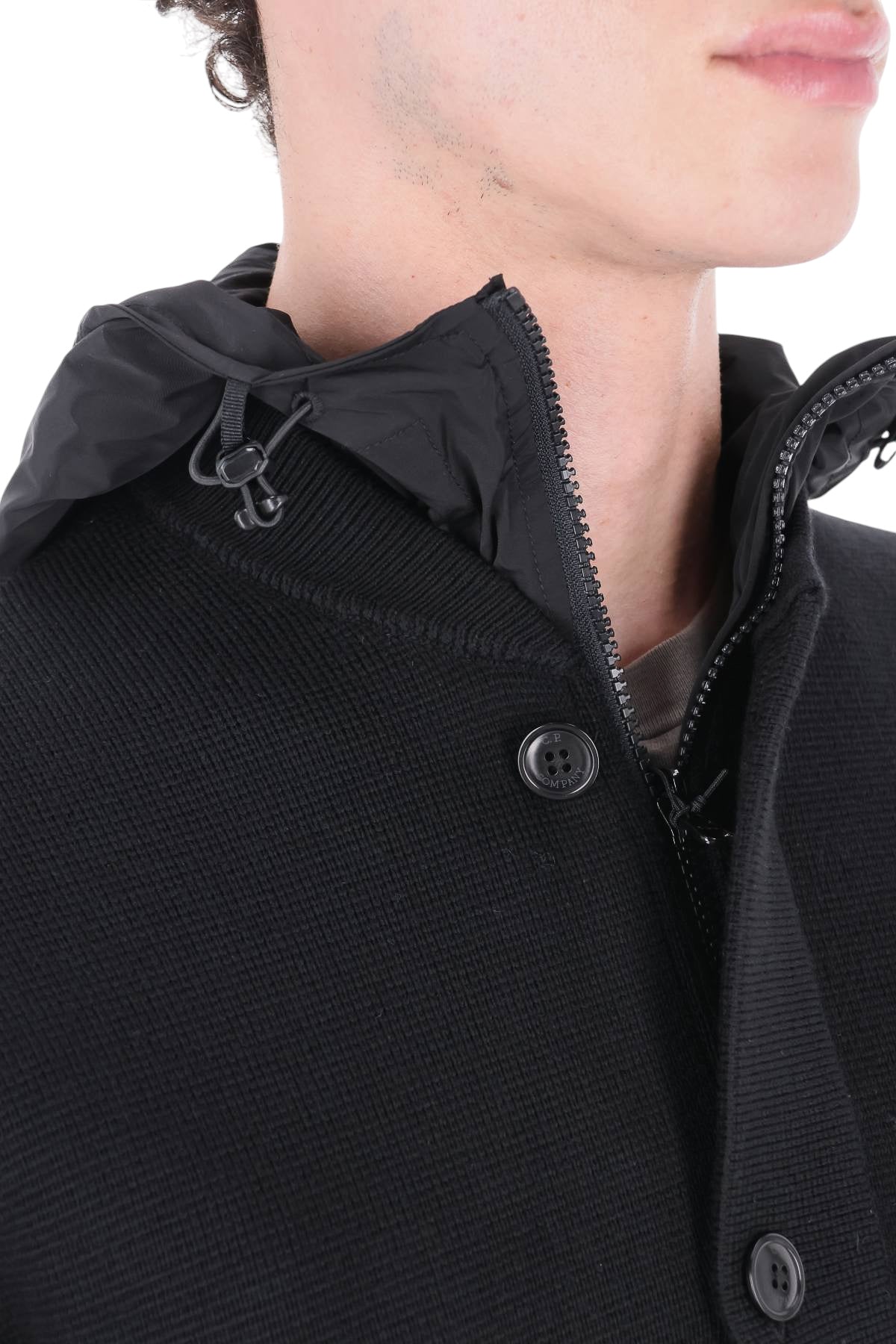 CP Company Giubbotto in lana merino con pettorina staccabile 21CMKN013A00 6390M 999