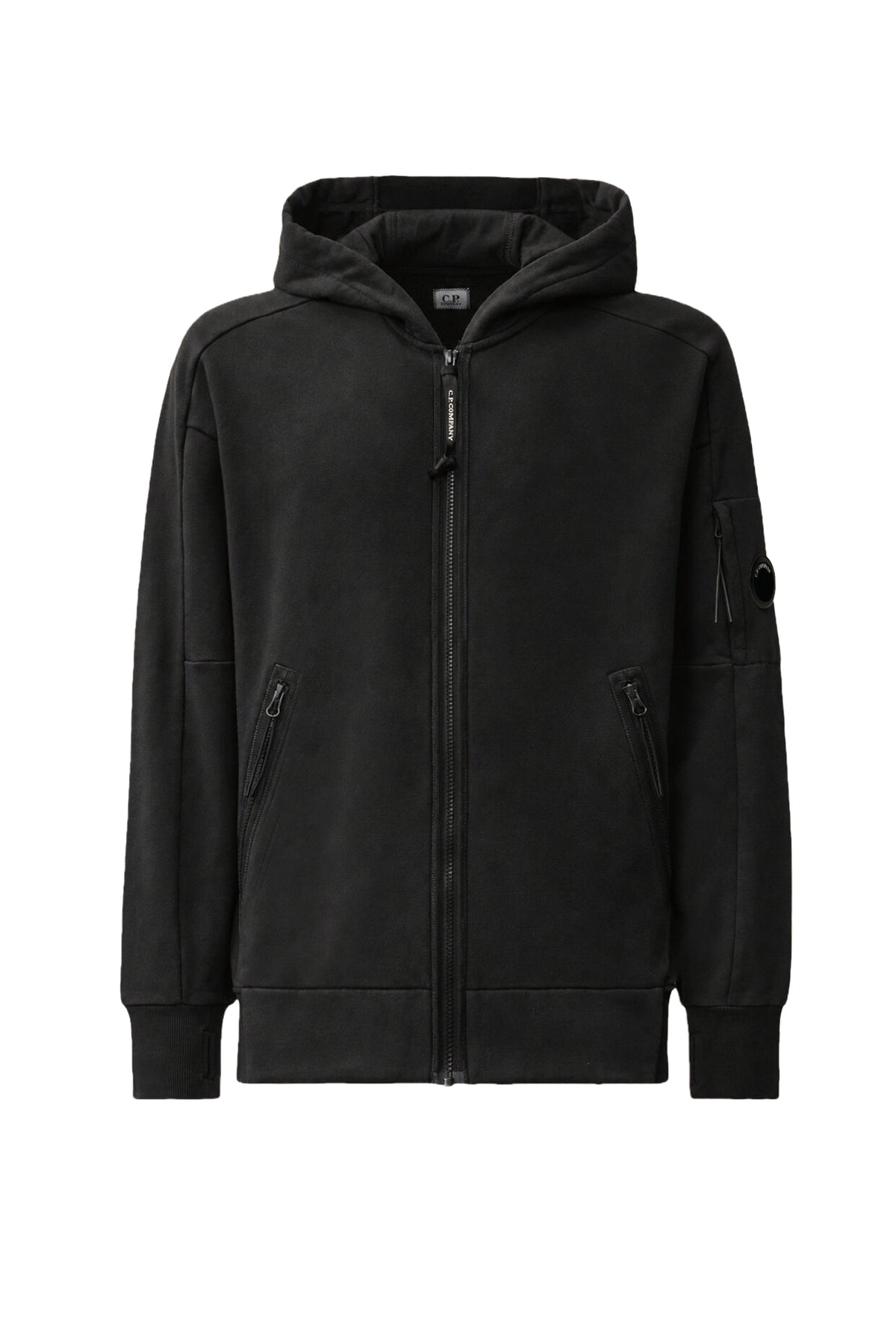 CP Company Felpa full zip con cappuccio in cotone Diagonal Raised Fleece con Lens RCCMSS716M00 5086W/2 999