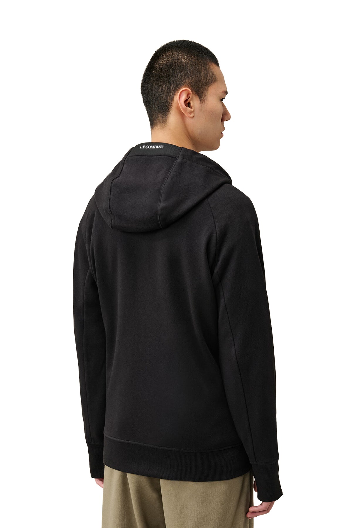CP Company Felpa full zip con cappuccio in cotone Diagonal Raised Fleece con Lens RCCMSS716M00 5086W/2 999