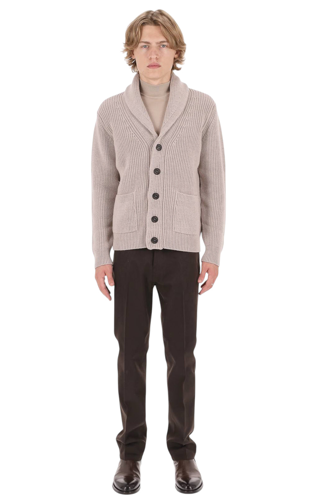 Drumohr Cardigan sciallato in lana merino D5M419PNL 504