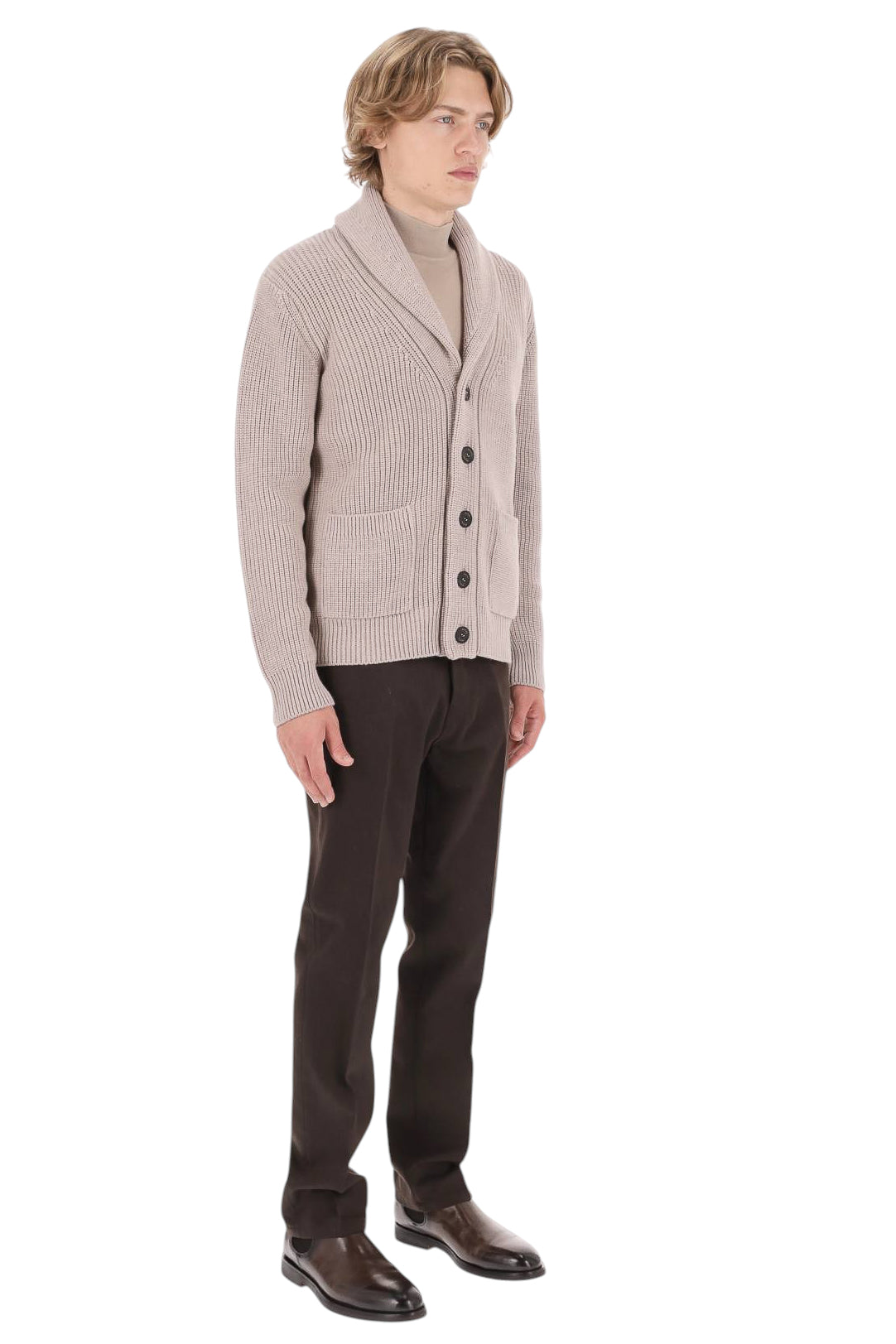 Drumohr Cardigan sciallato in lana merino D5M419PNL 504