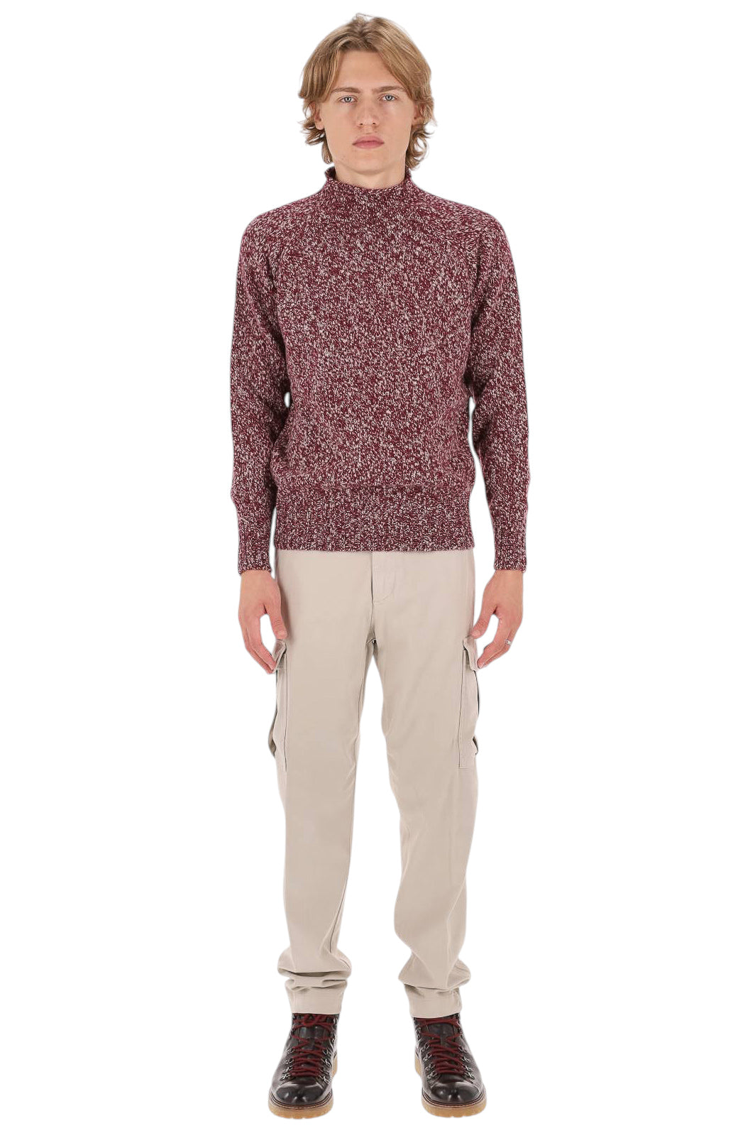 Drumohr Maglia girocollo mélange in lana di agnello D5W144MR M06