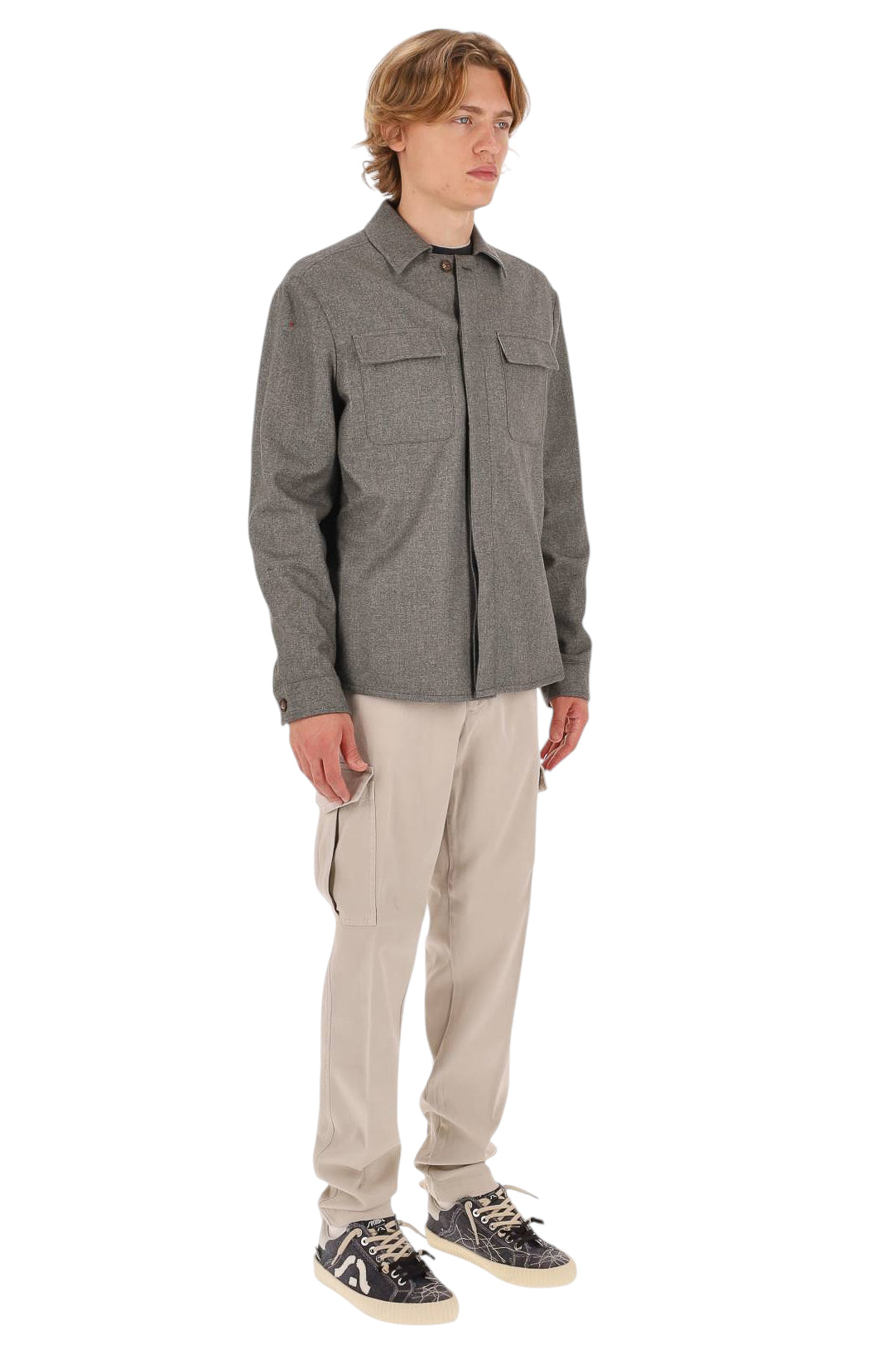 Eleventy Overshirt in lana-cotone-cashmere N75GIAK08 TES0N047 07