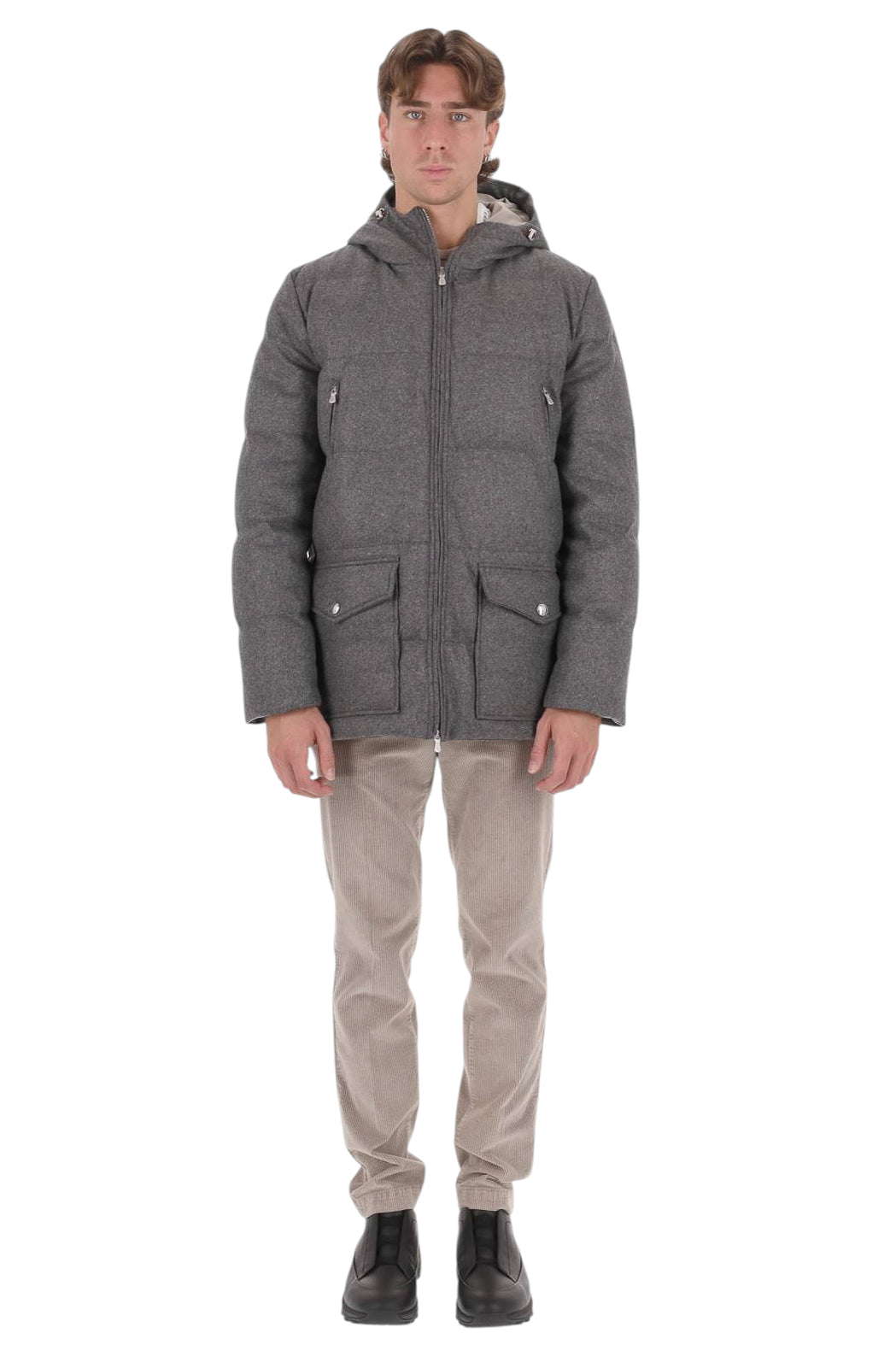 Eleventy Parka in cashmere imbottito in piuma con cappuccio N75SPON02 TES0N168 14