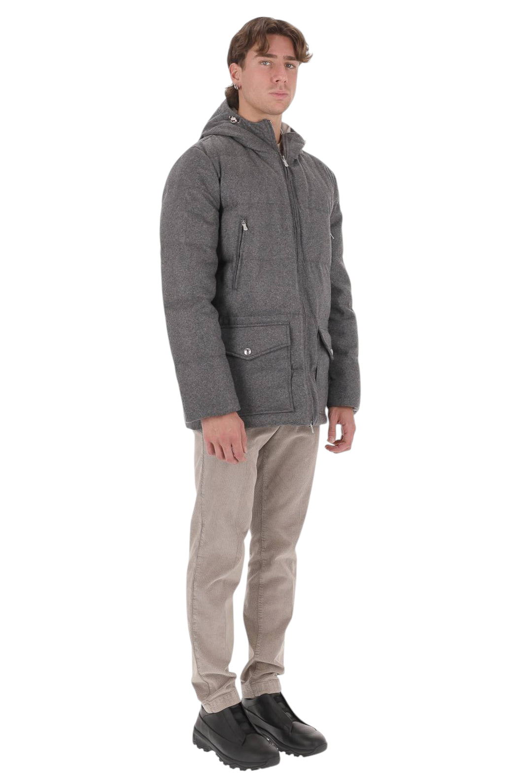 Eleventy Parka in cashmere imbottito in piuma con cappuccio N75SPON02 TES0N168 14