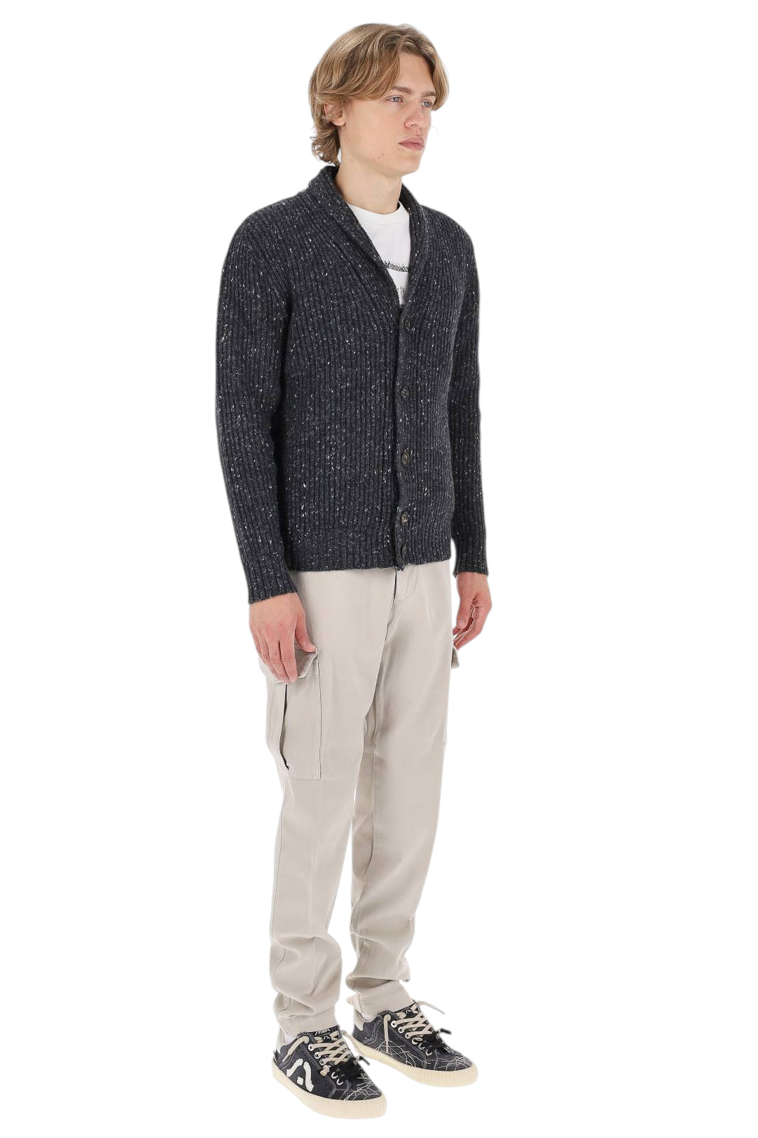 Eleventy Cardigan sciallato sale e pepe N76MAGL71 MAG0H001 15