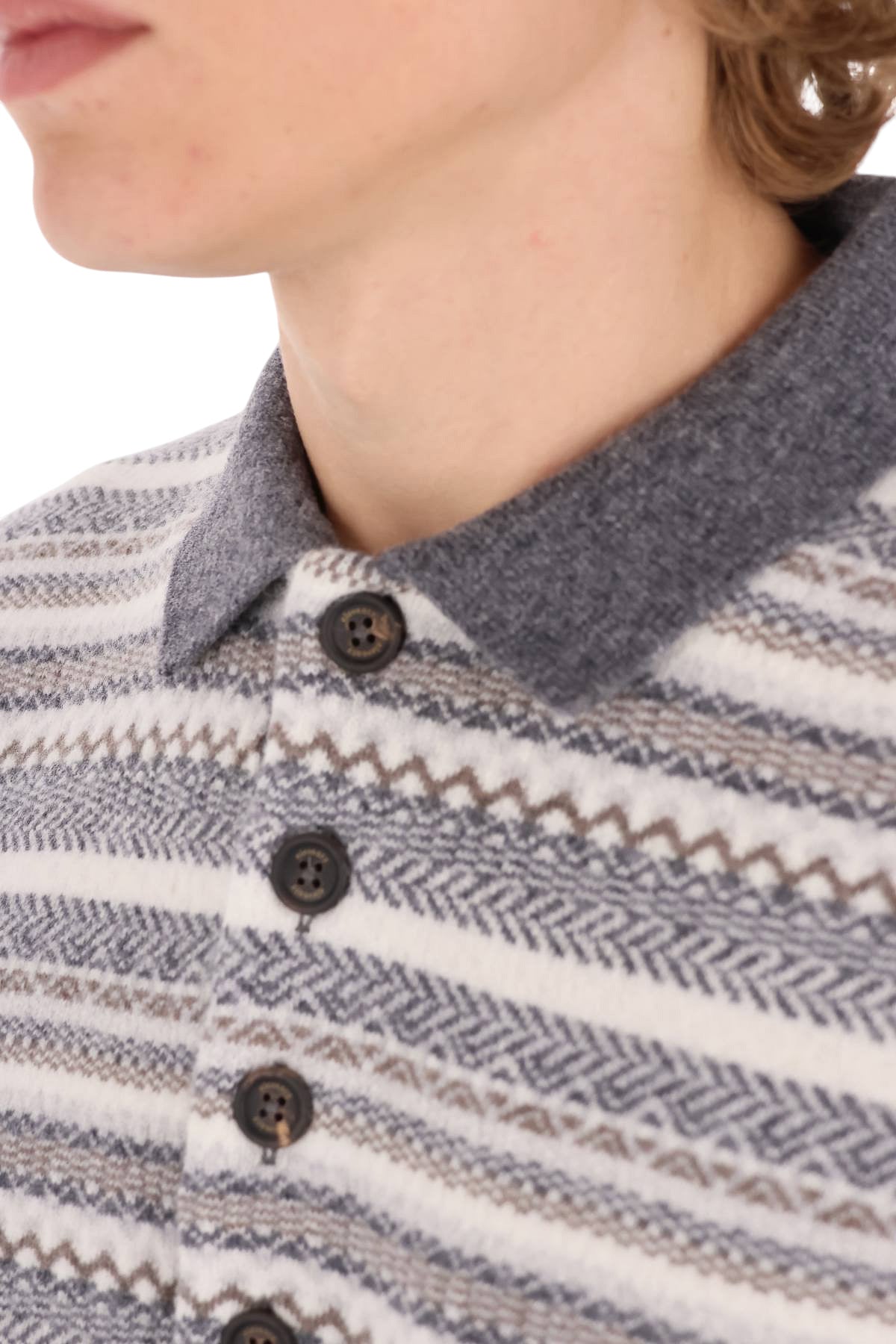 Eleventy Polo-maglieria in lana fantasia nordica N76POLN02 MAG0N014 150200