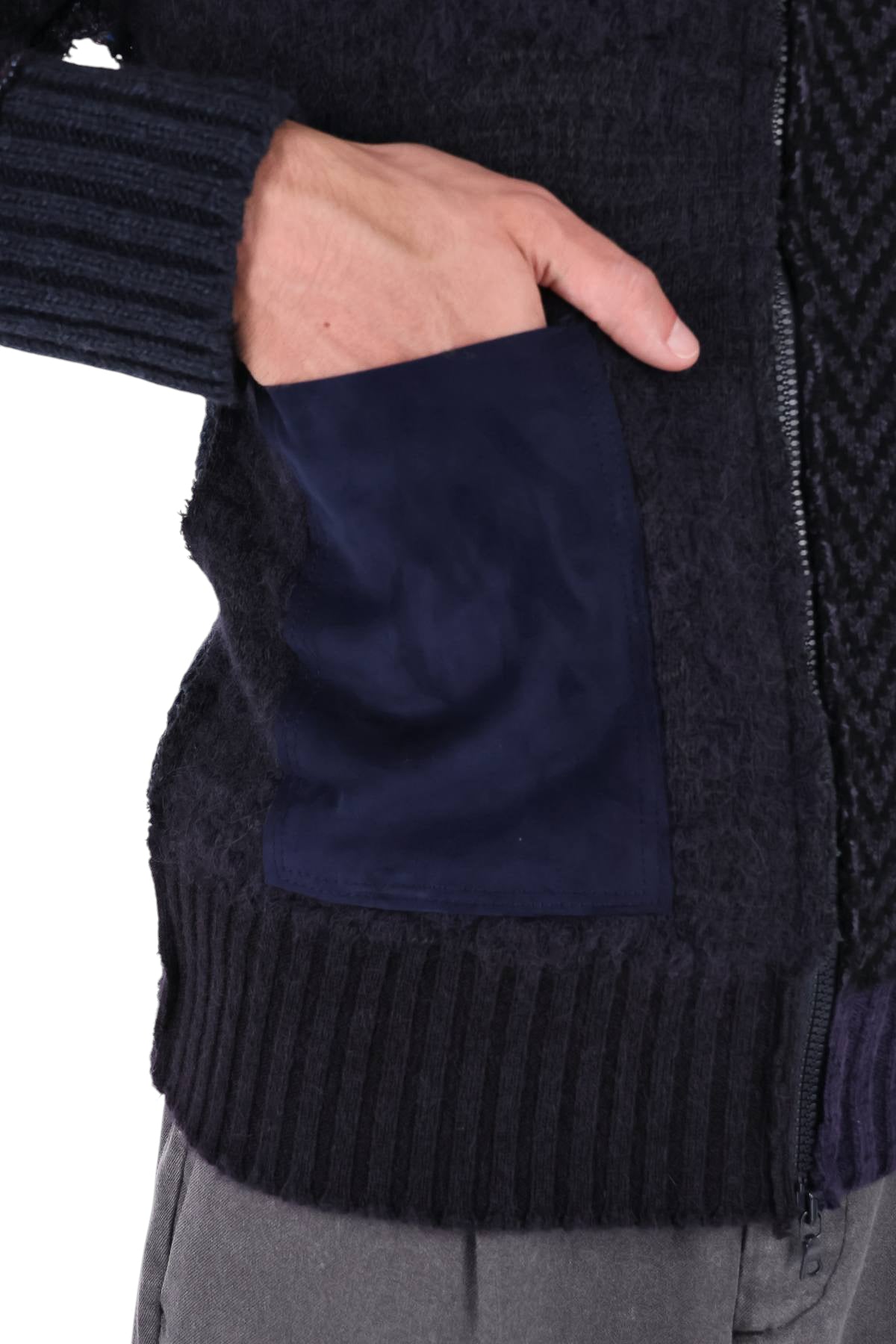 Essensi Maglia full zip Elba in lana-mohair-viscosa-alpaca ELBA/2 B