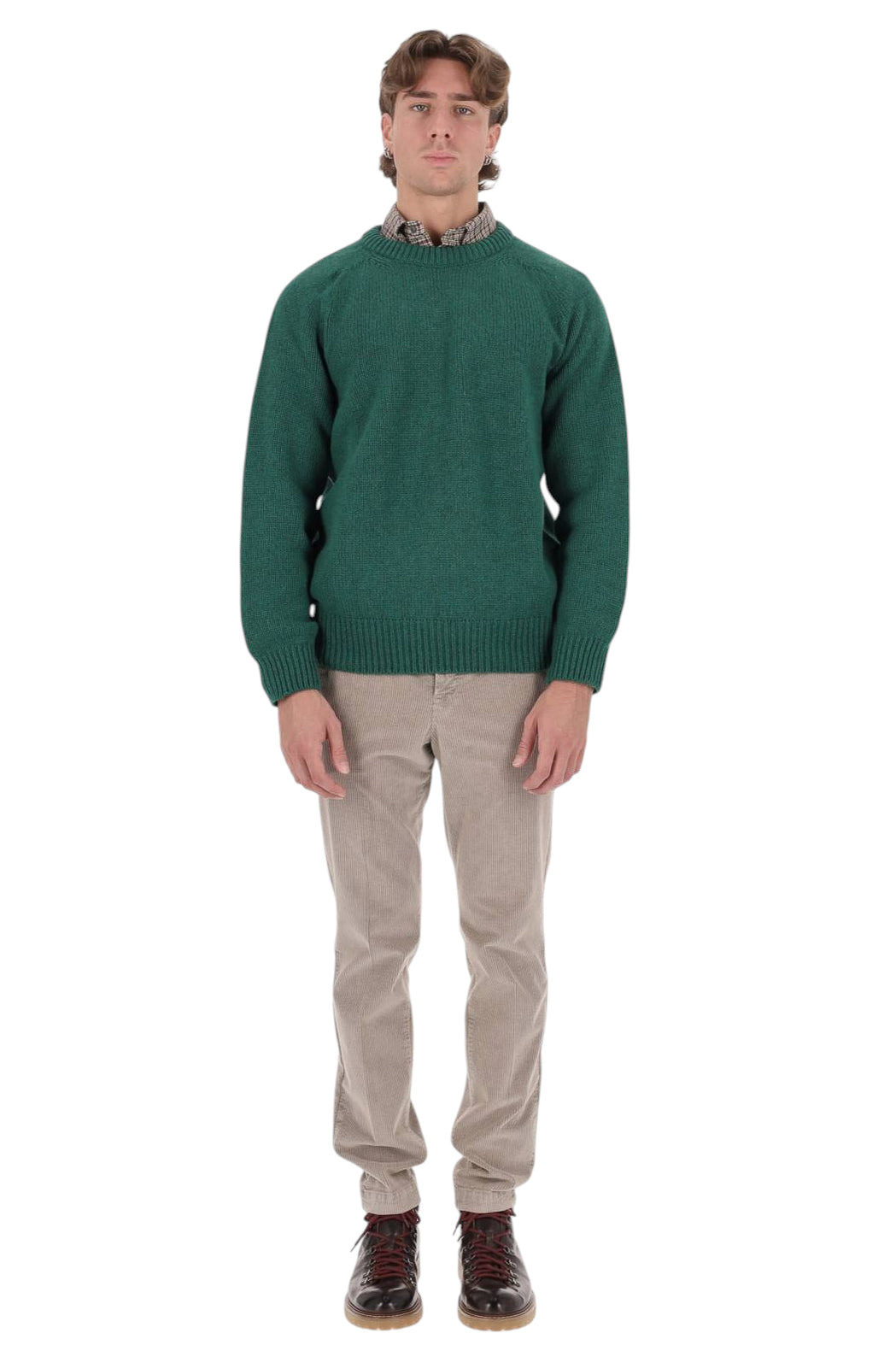 Howlin' Maglia girocollo Boxy Space Knit in lana BOXY SPACE KNIT/3 GREEN FANTASY