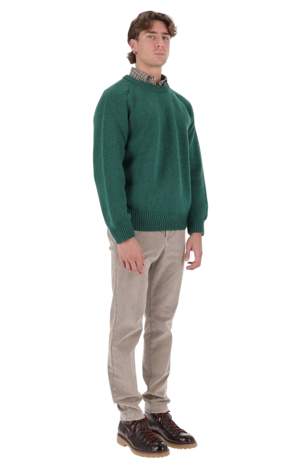 Howlin' Maglia girocollo Boxy Space Knit in lana BOXY SPACE KNIT/3 GREEN FANTASY