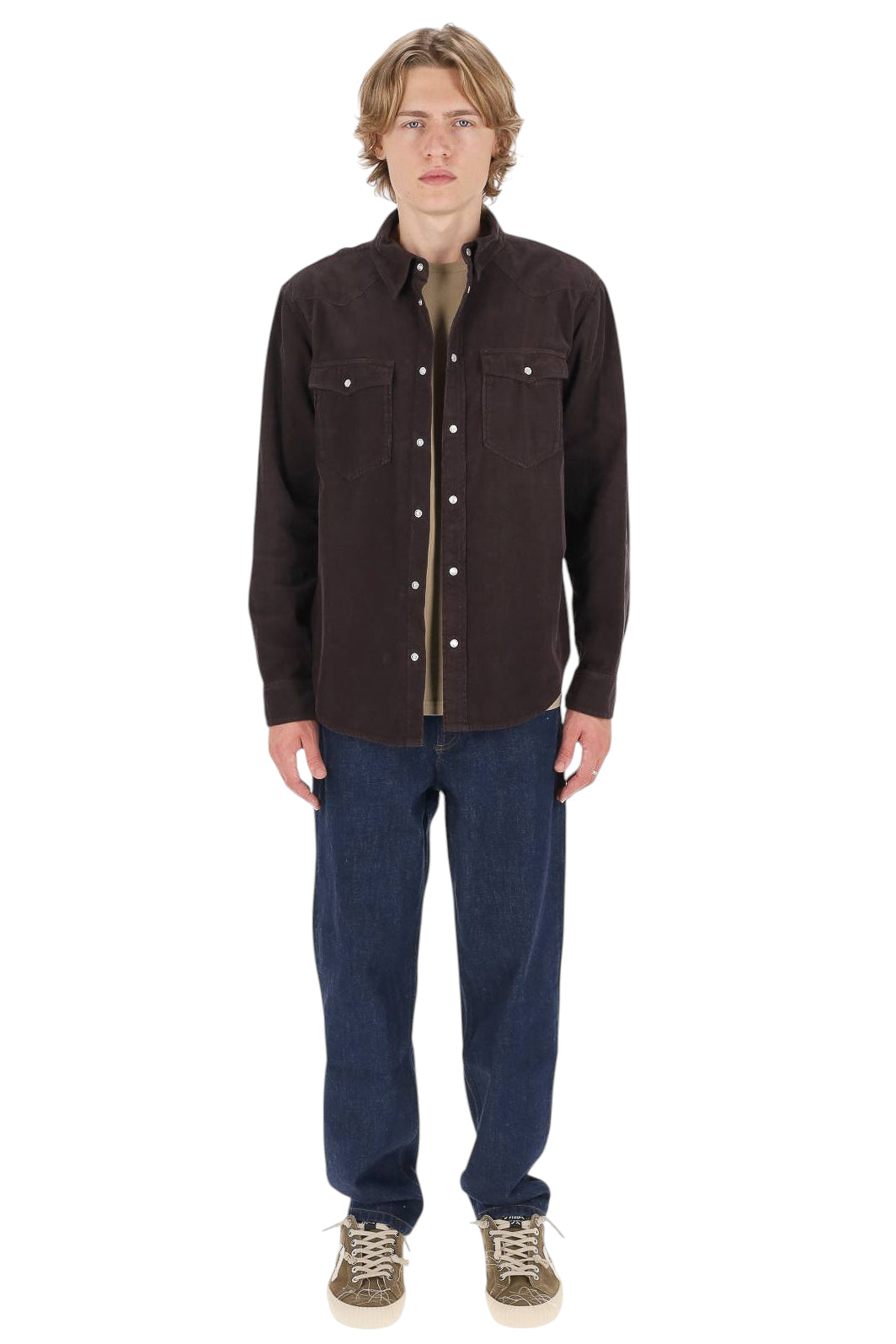 Isabel Marant Camicia Vasco in velluto 2000 righe CH0214HA-C1I10H 50CF