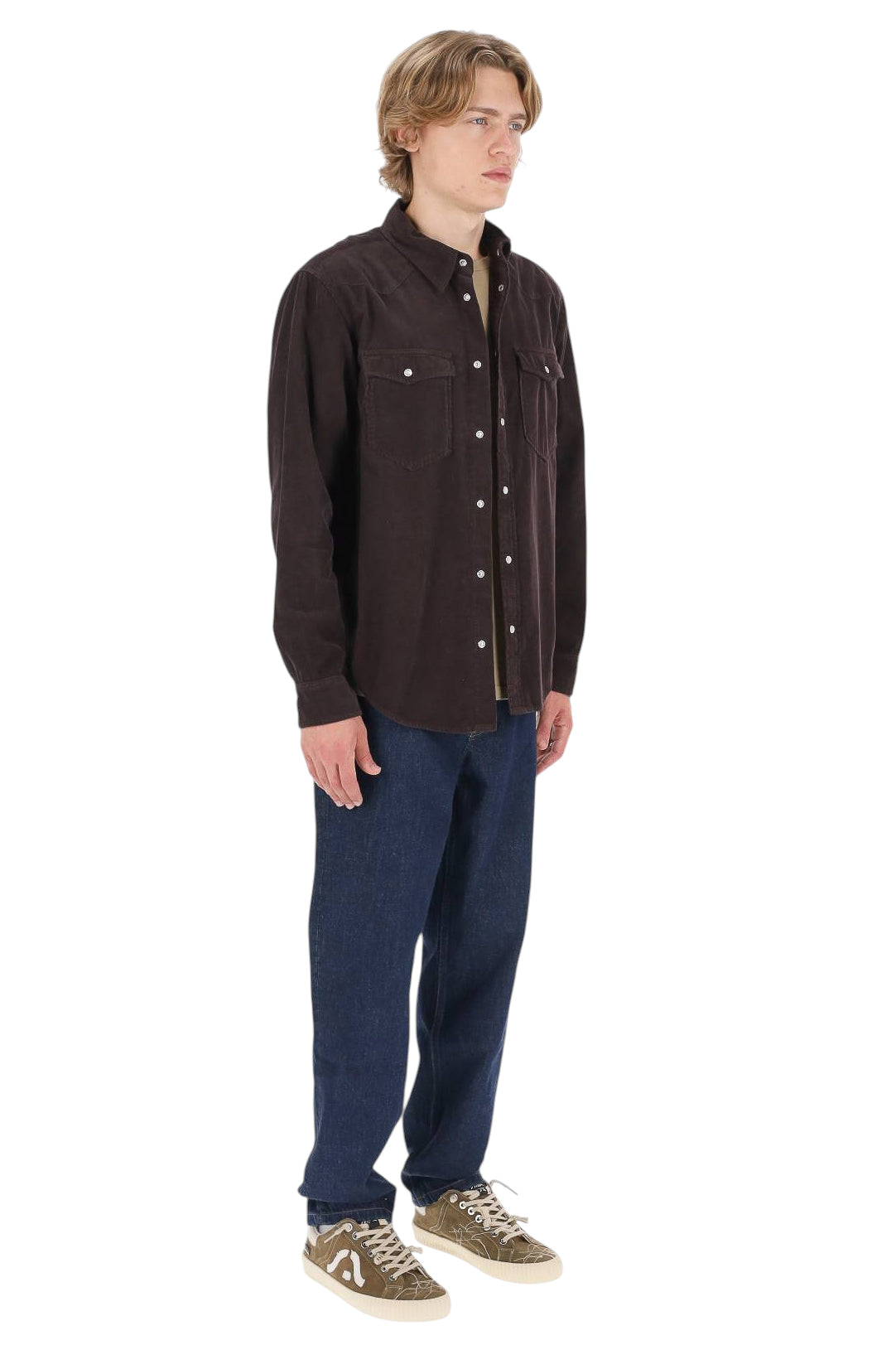 Isabel Marant Camicia Vasco in velluto 2000 righe CH0214HA-C1I10H 50CF