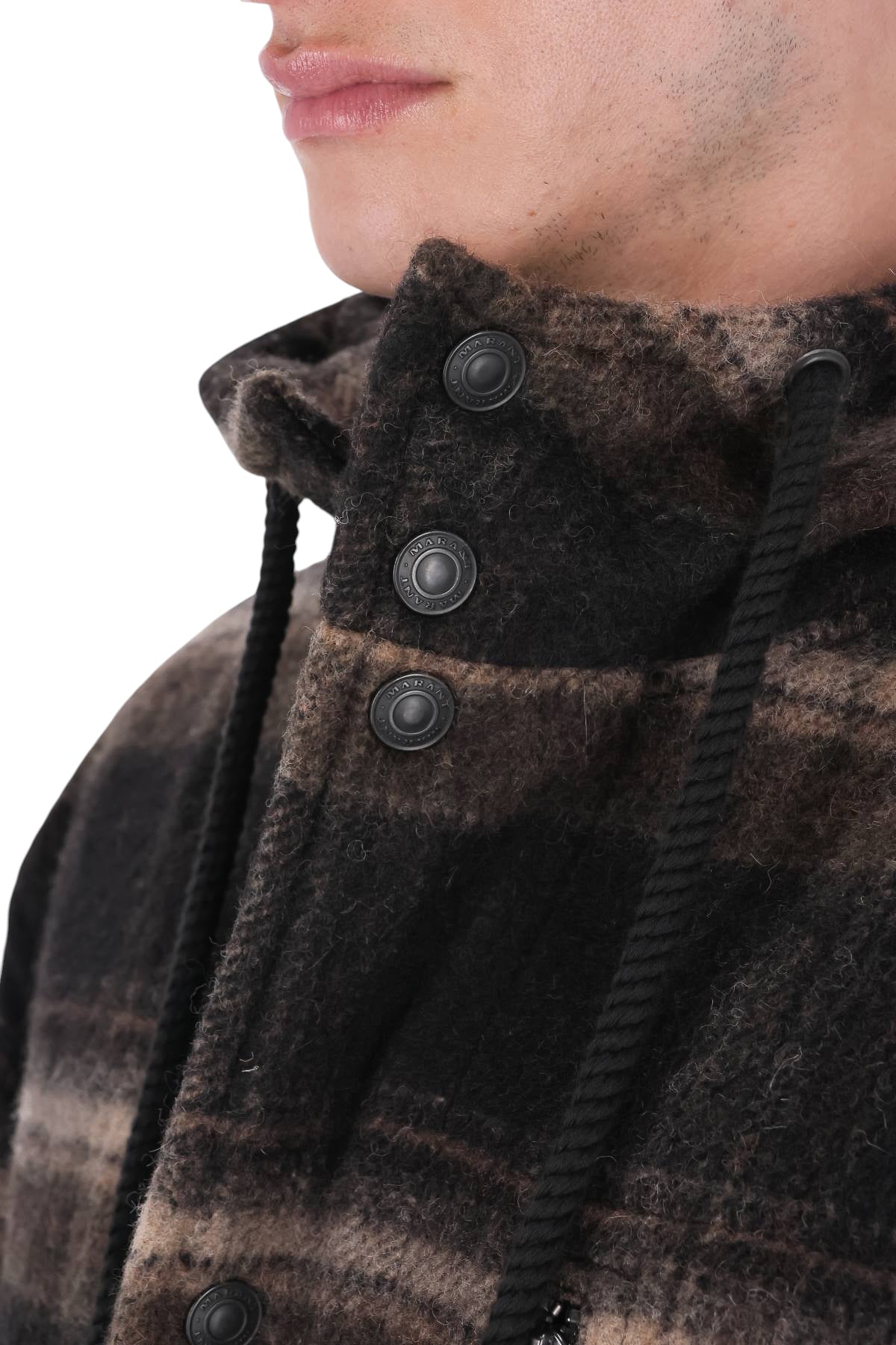 Isabel Marant Giubbotto Kiril check in lana MA0579HA-D3D01H BKKI