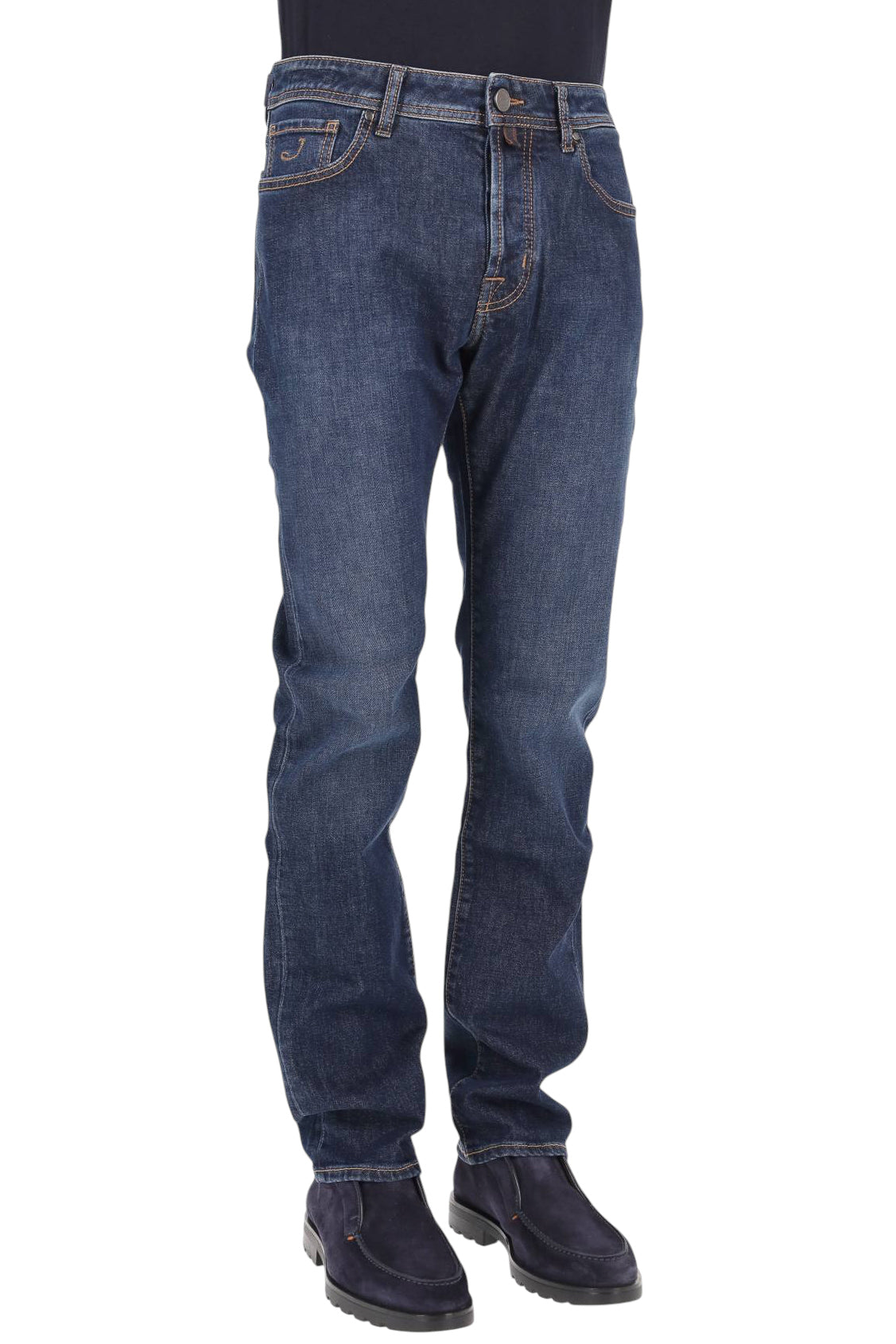 Jacob Cohen Jeans con etichetta in pelle intrecciata in cotone comfort Bard fit QE004 031 S4213 100D
