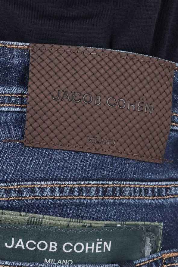 Jacob Cohen Jeans con etichetta in pelle intrecciata in cotone comfort Bard fit QE004 031 S4213 100D