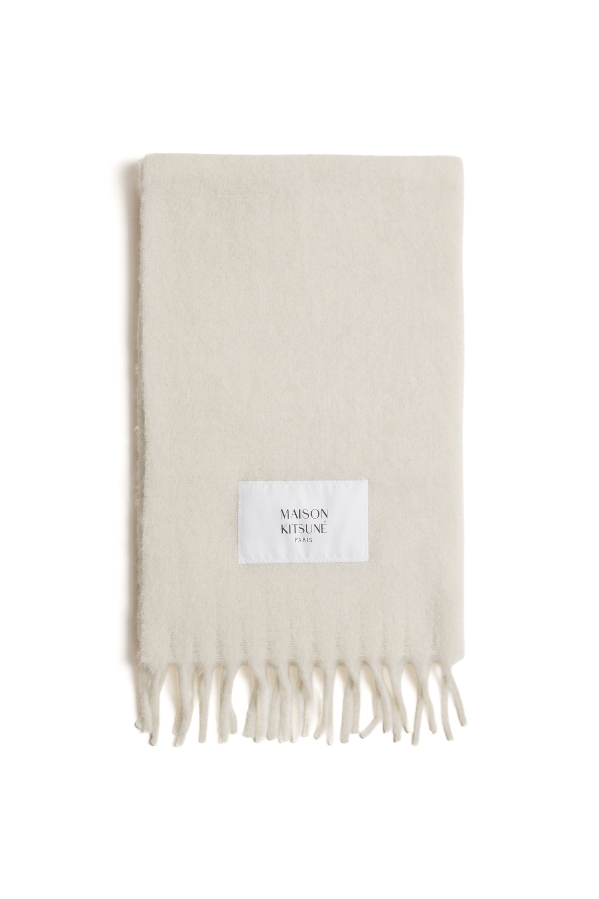 Maison Kitsuné Sciarpa tinta unita in alpaca LM06206WA0022 MOON BEIGE