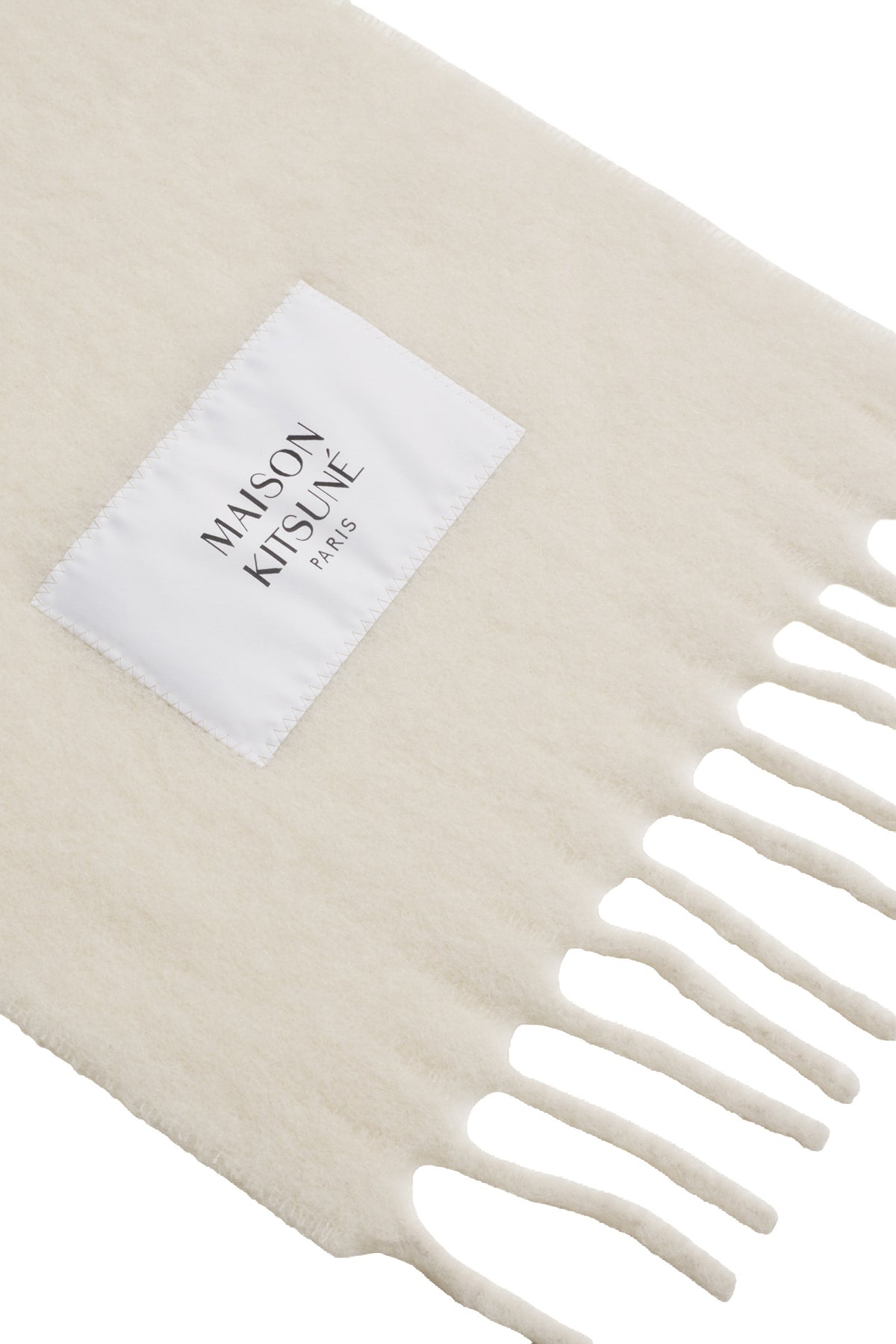 Maison Kitsuné Sciarpa tinta unita in alpaca LM06206WA0022 MOON BEIGE