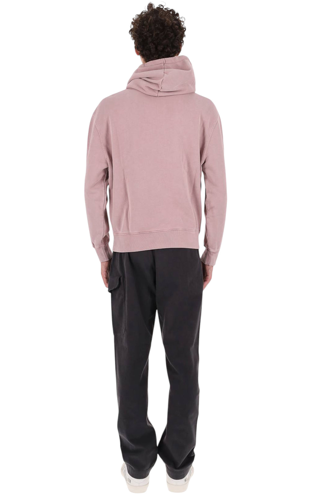 Maison Kitsuné Felpa con cappuccio faded con lettering MRMJH06KMBIT4 MISTY LILAC FADED