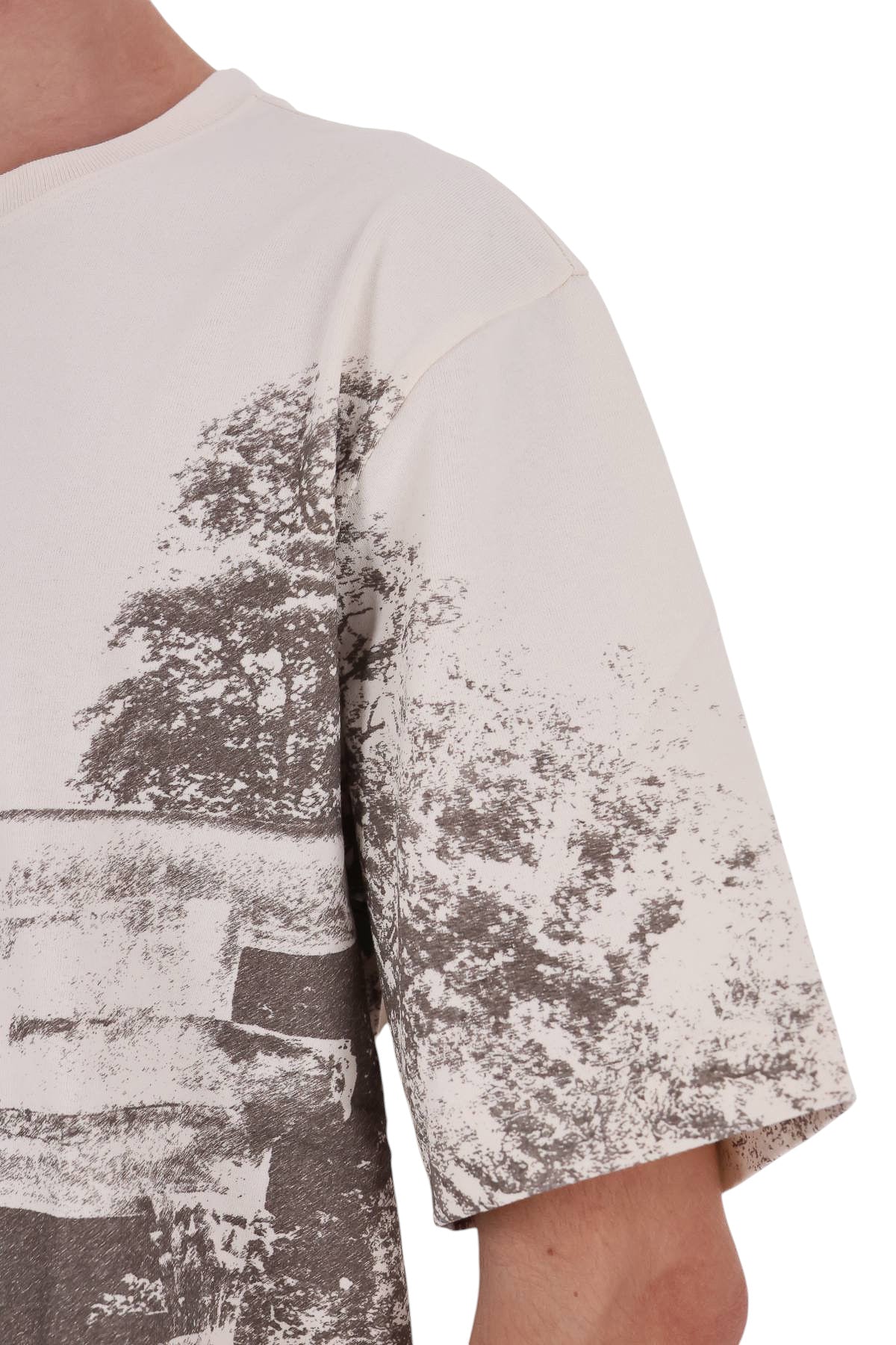 Maison Kitsuné T-shirt oversize Parc Monceau MRMJT12KJ7025 NOBLE BEIGE