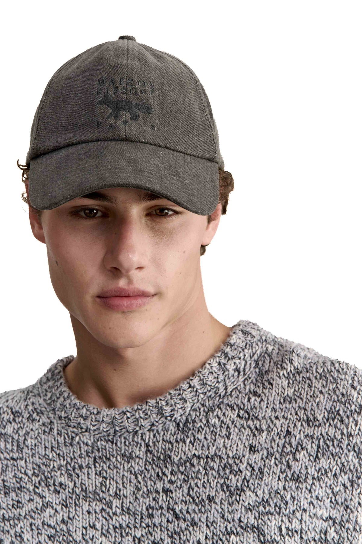 Maison Kitsuné Baseball in cotone MRUAH03WB0061 WASHED BLACK