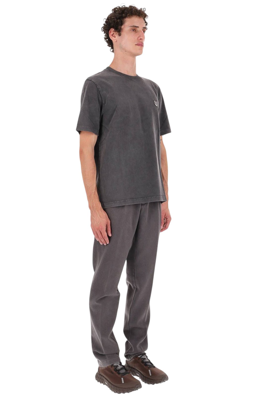 Maison Kitsuné T-shirt in cotone faded PM00108KJBIT7 BLACK FADED
