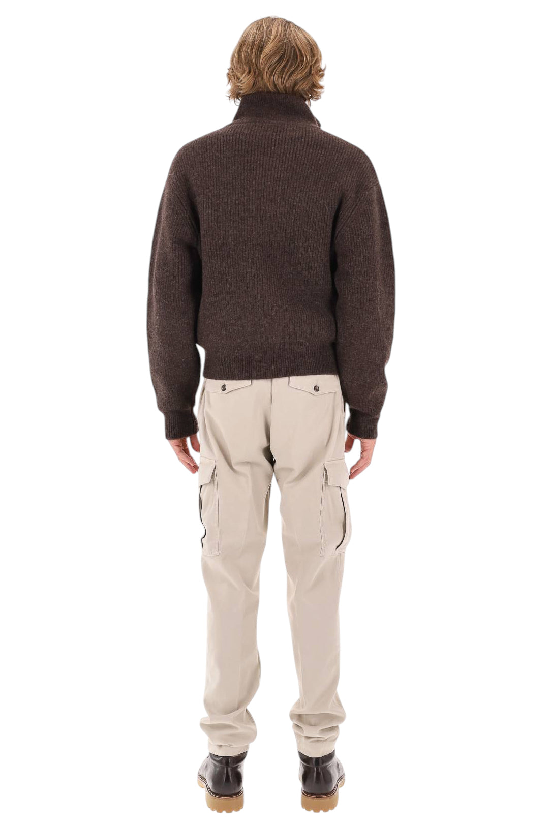 Officine Générale Maglia full zip Florys in lana MKNT300 COFFEE