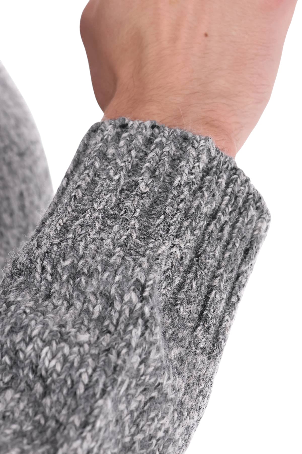 Officine Générale Lupetto mélange in lana-alpaca MKNT325 MIDGREY/ANTHRACITE