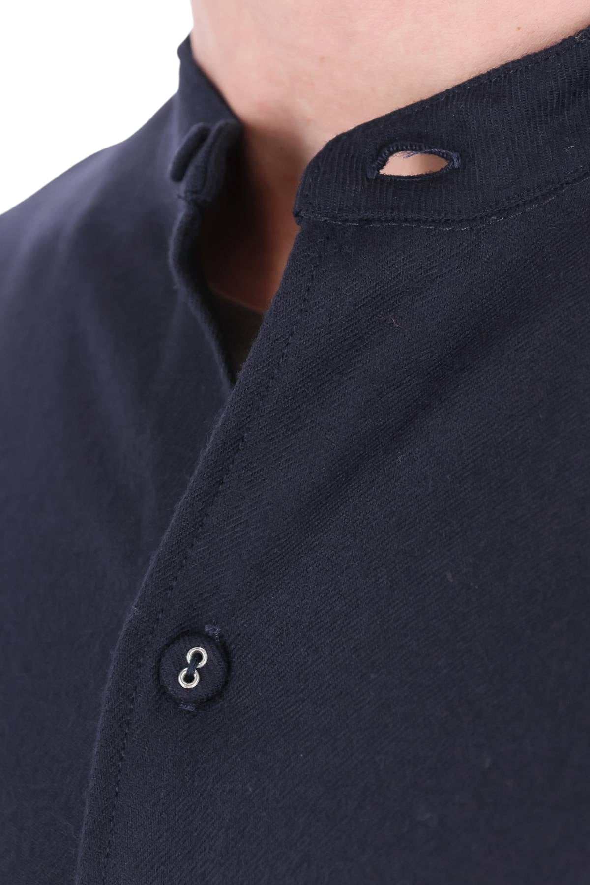 Officine Générale Camicia Jemsley in twill di lana vergine MSHI006 DARK NAVY
