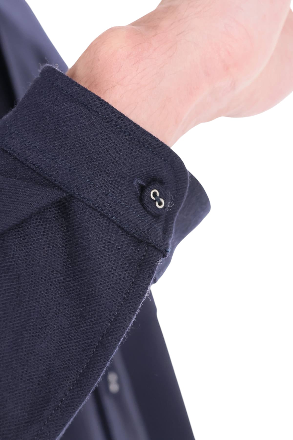 Officine Générale Camicia Jemsley in twill di lana vergine MSHI006 DARK NAVY