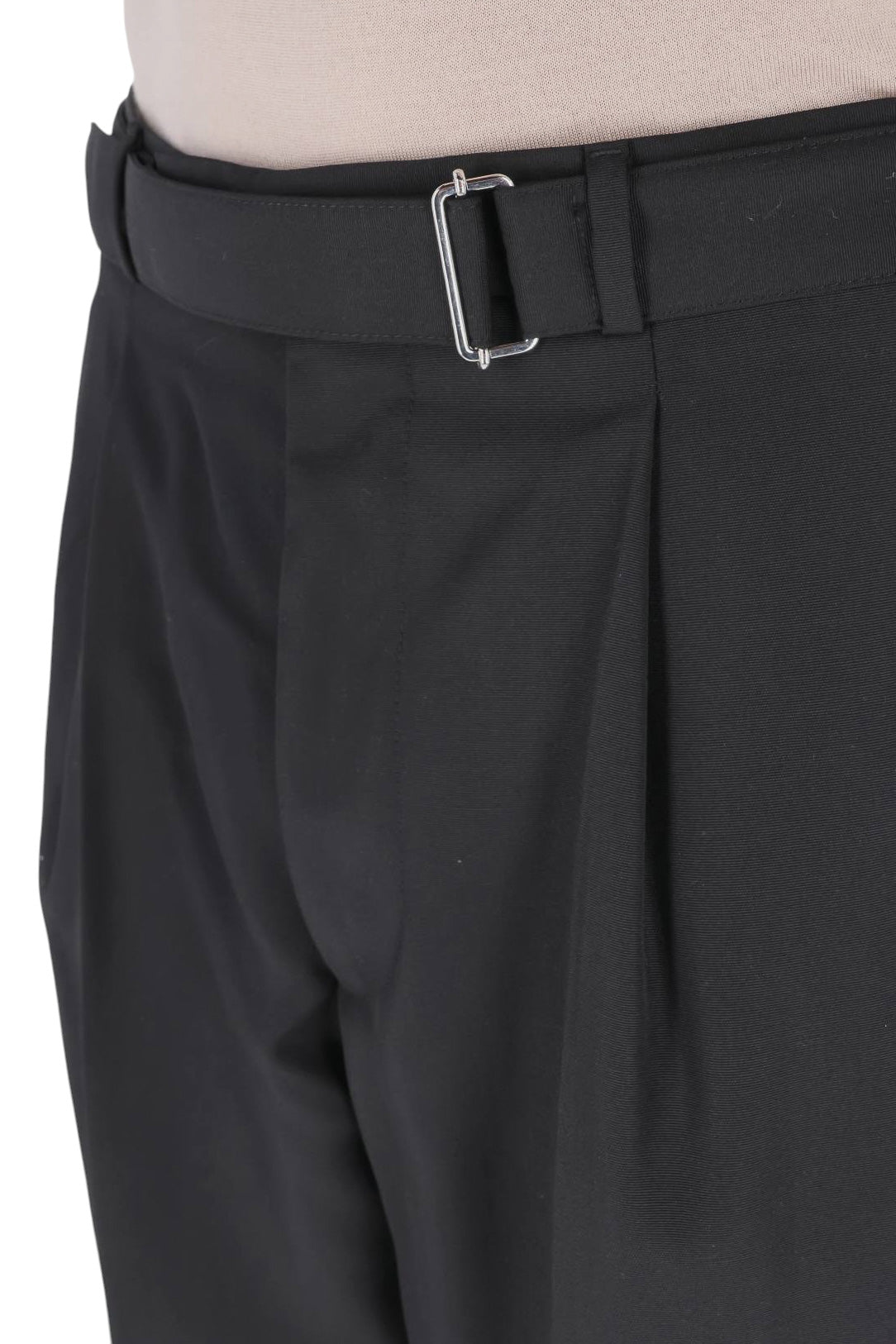 Officine Générale Pantalone Hugo in ottoman di lana vergine MTLG453 BLACK