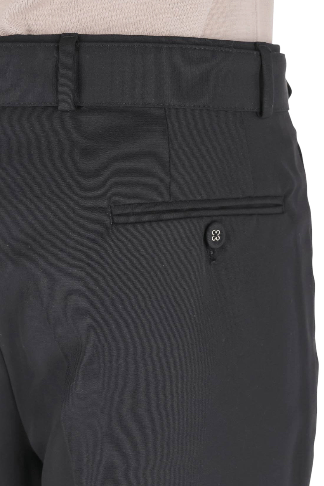 Officine Générale Pantalone Hugo in ottoman di lana vergine MTLG453 BLACK