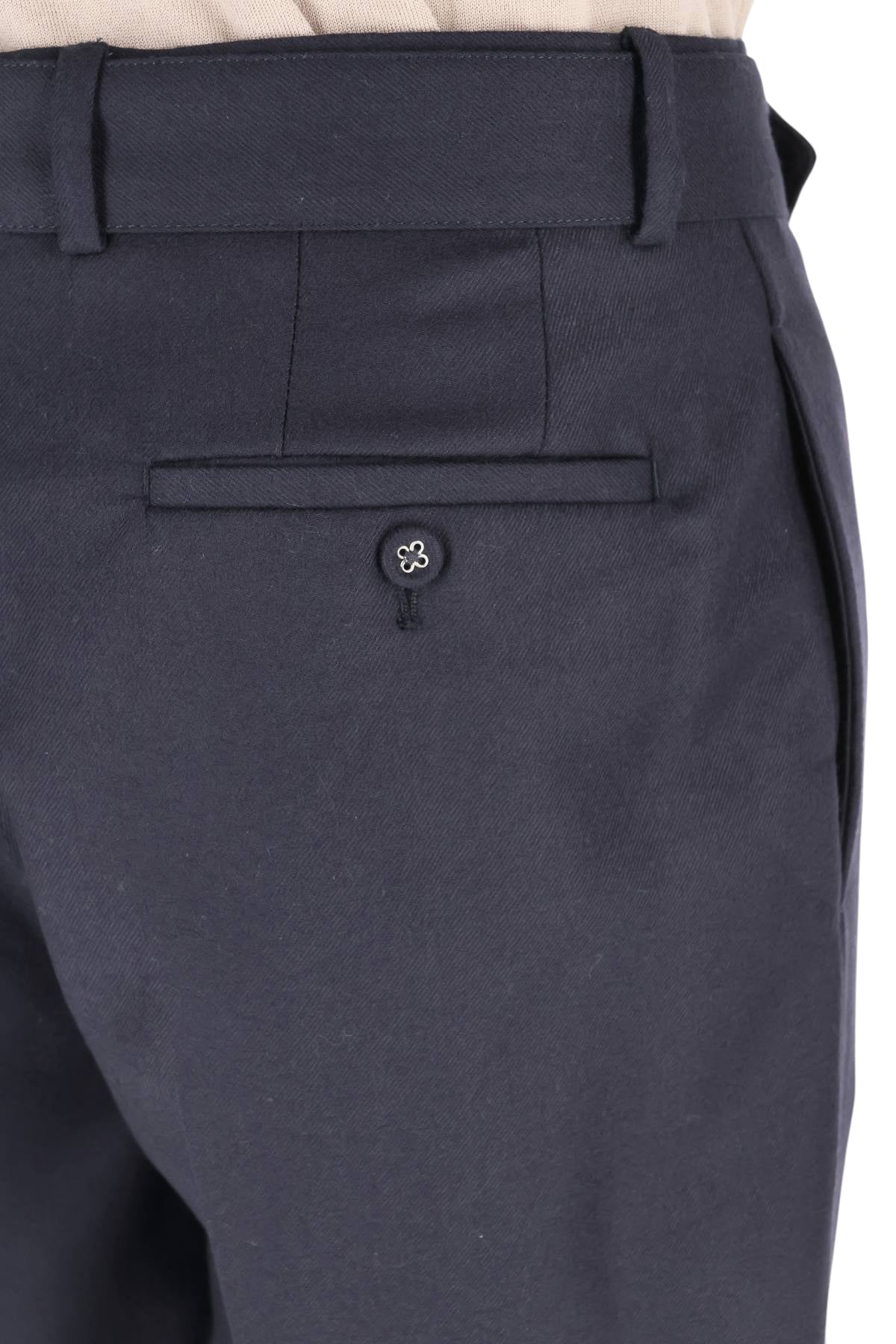 Officine Générale Pantalone Hoche in twill di lana vergine MTLG459 DARK NAVY