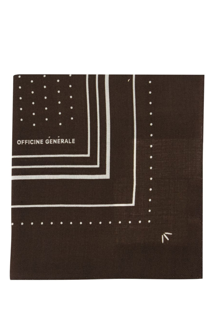 Officine Générale Sciarpa 85x85 cm. in lana fantasia XACC852 COFFEE/CREAM