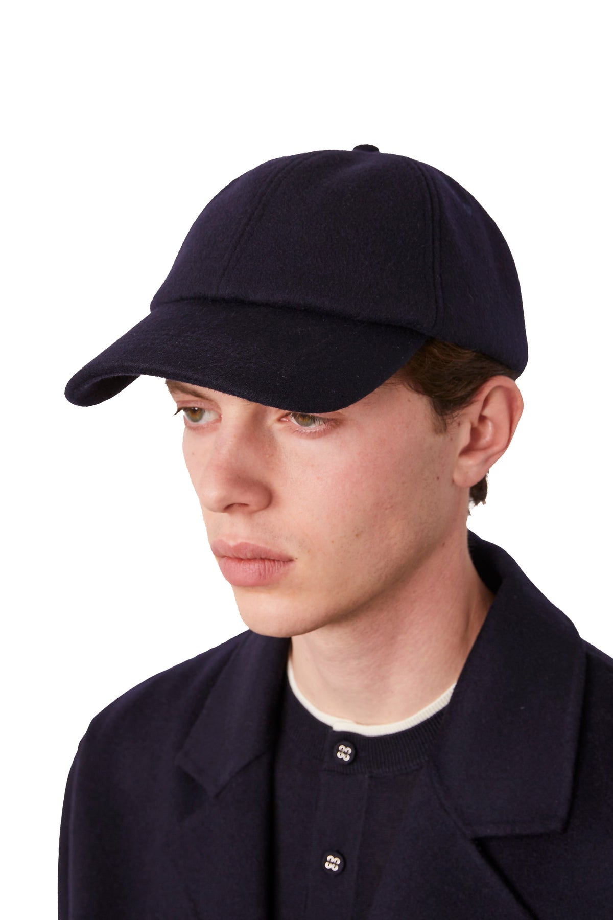 Officine Générale Baseball in lana XACC863 DARK NAVY
