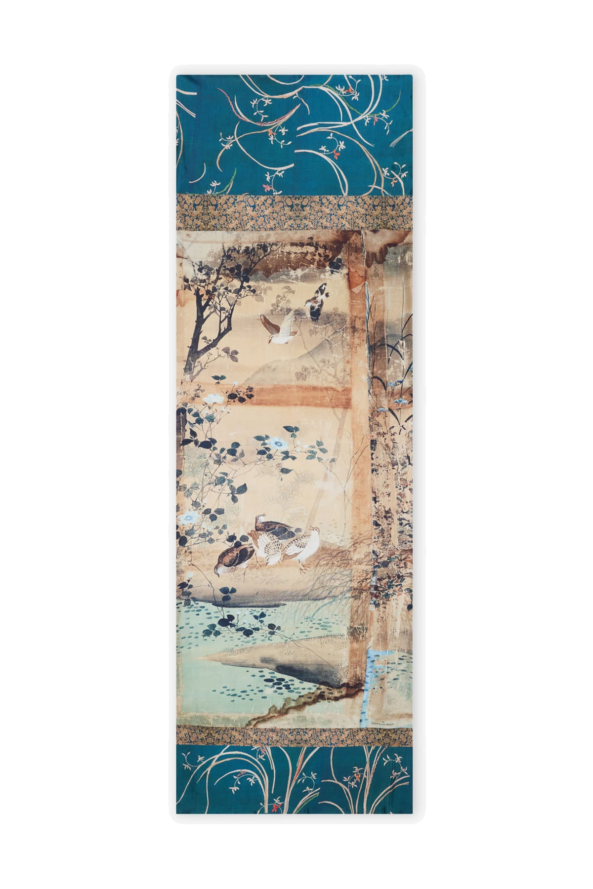 Pierre-Louis Mascia Sciarpa ALOEWON in seta-modal-cashmere stampa multicolor turchese 518915 101