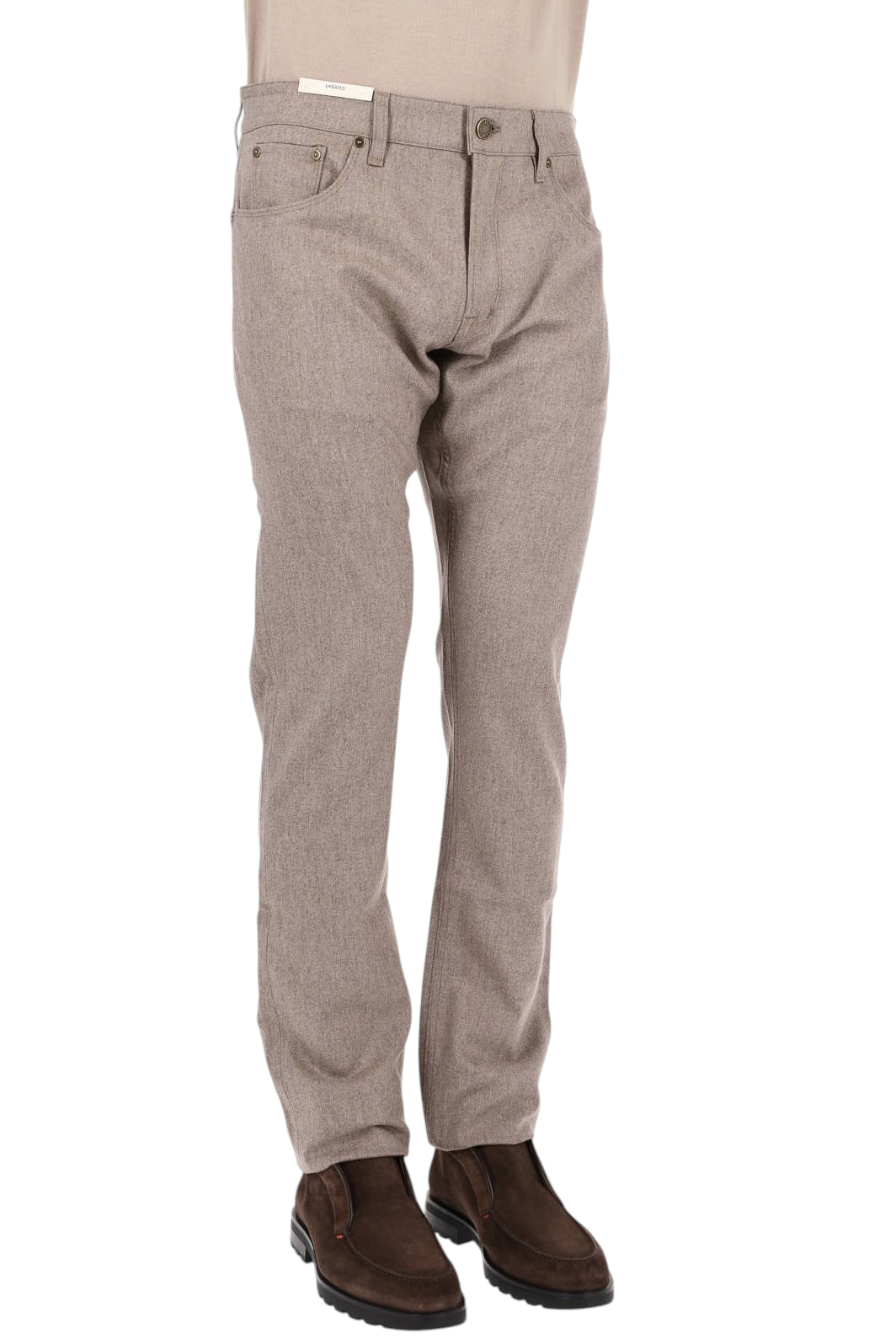 PT Denim 5 tasche straight fit in flanella di lana-cashmere ecrù C5-PP05Z0 TO03S0 0040