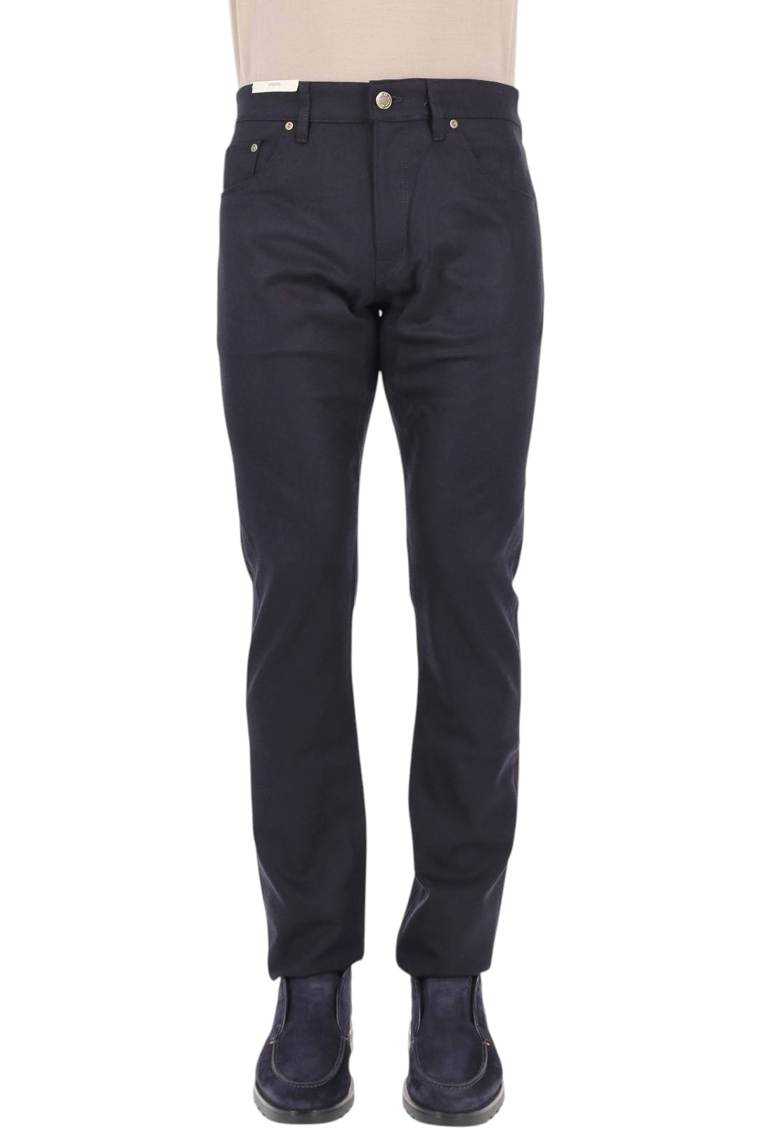 PT Denim 5 tasche straight fit in flanella di lana-cashmere blu C5-PP05Z0 TO03S0/2 0360