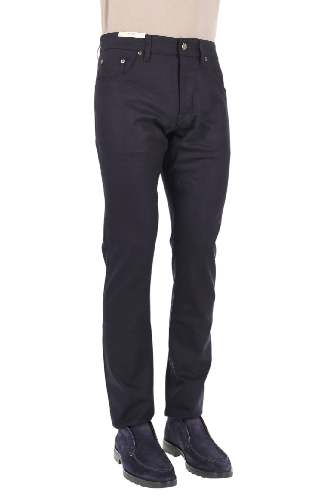 PT Denim 5 tasche straight fit in flanella di lana-cashmere blu C5-PP05Z0 TO03S0/2 0360