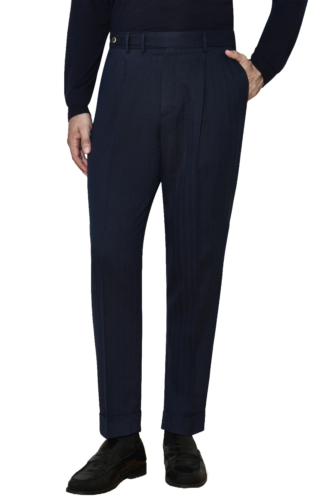 PT Torino Pantalone a resca in lana vergine-cotone Carrot 2 pences CO-ZSCLZB0CL1 SU07 0340