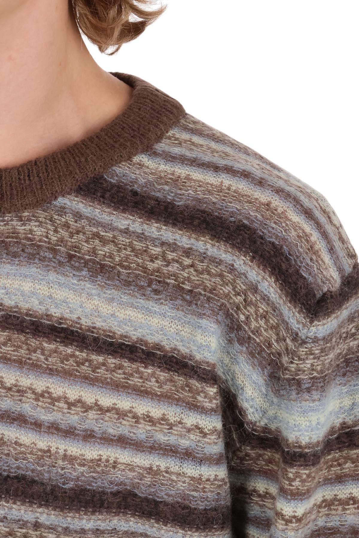 Roberto Collina Maglia girocollo rigata in alpaca-lana MYB11201 08