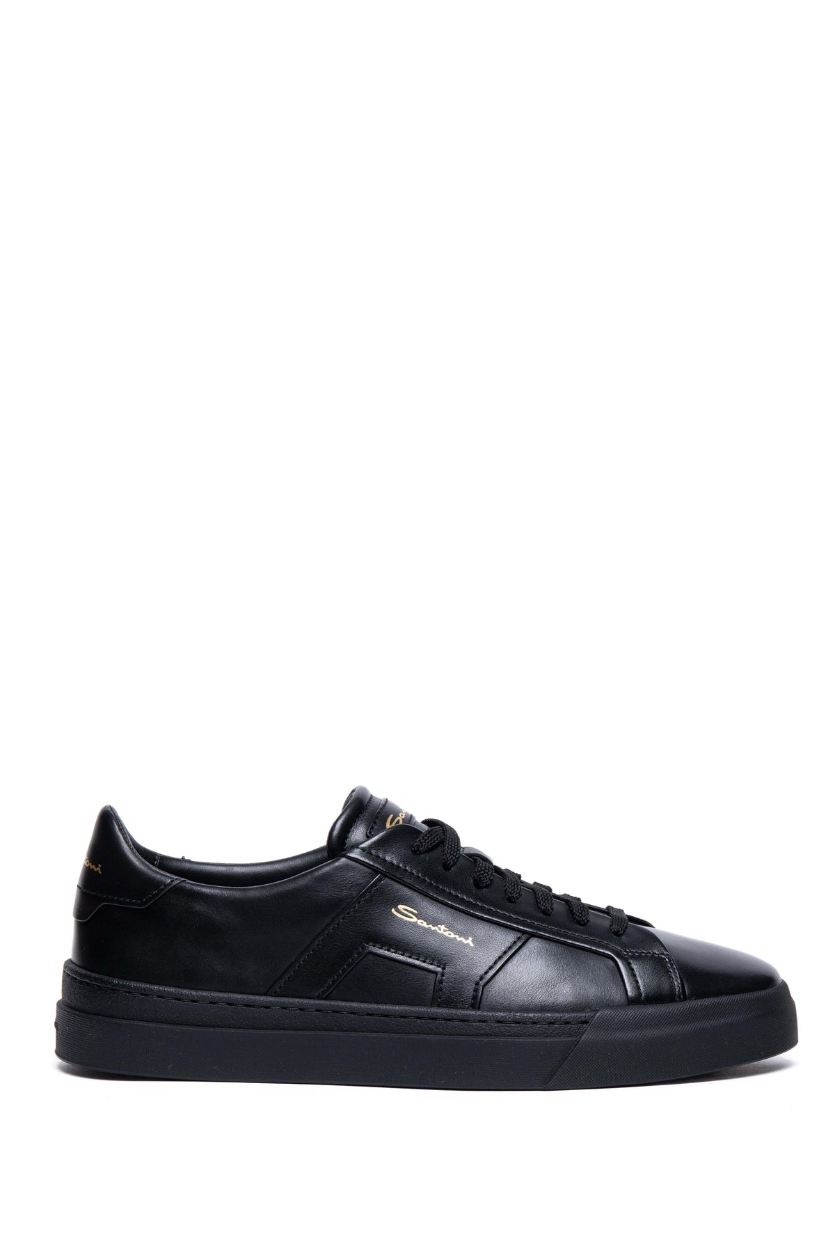 Santoni Sneaker Double Buckle in pelle spazzolata MBGT21779NEORXWH N01
