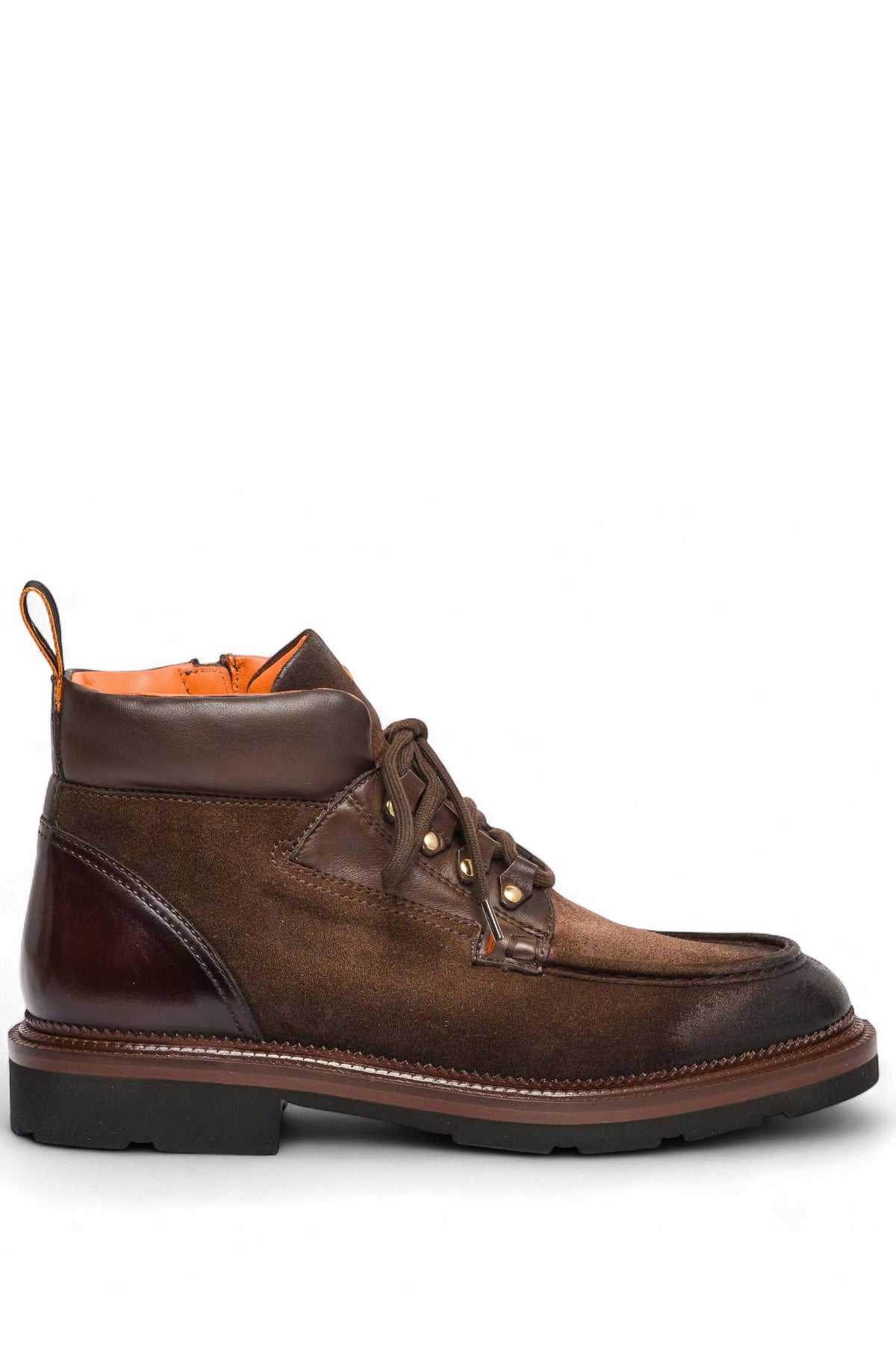 Santoni Stivaletto in camoscio e pelle mod. Colin MCCO19355JL4BSAJ S50