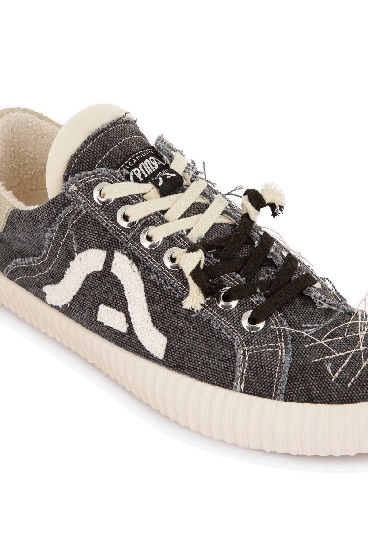 Springa Sneaker vulcanizzata Wavy in canvas di cotone Olona WL2 OL TEXA1EPR/2 BLACK