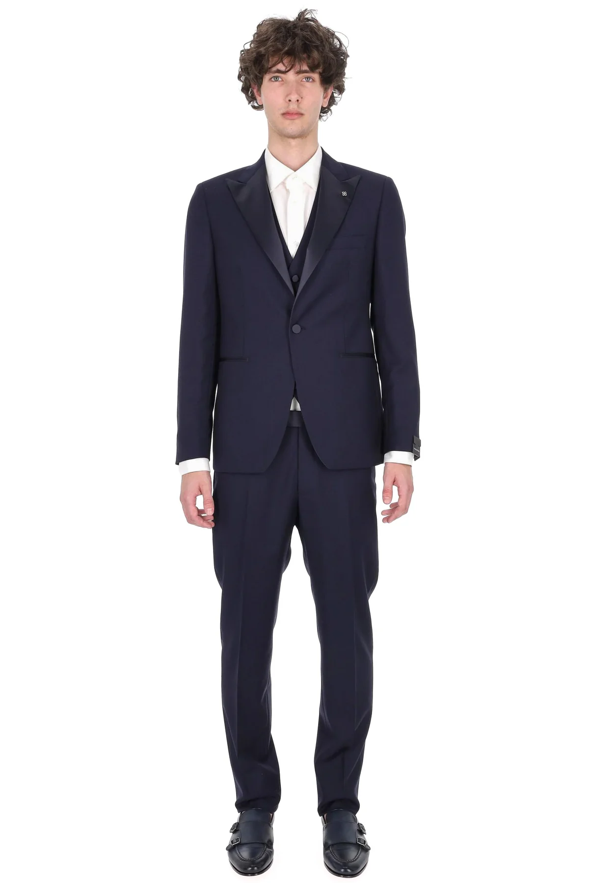 Midnight Blue Ceremony Look by Setaccio - lana pelle cotone - outfit cerimonia formale blu scuro - Tagliatore Finamore Santoni