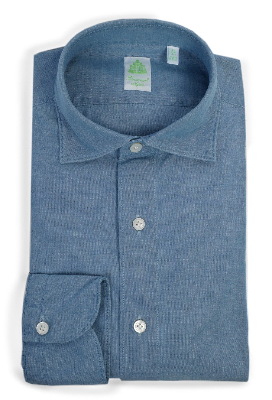 Finamore Camicia sartoriale chambray linea gaeta G-40975-C0158-LUIGI 1