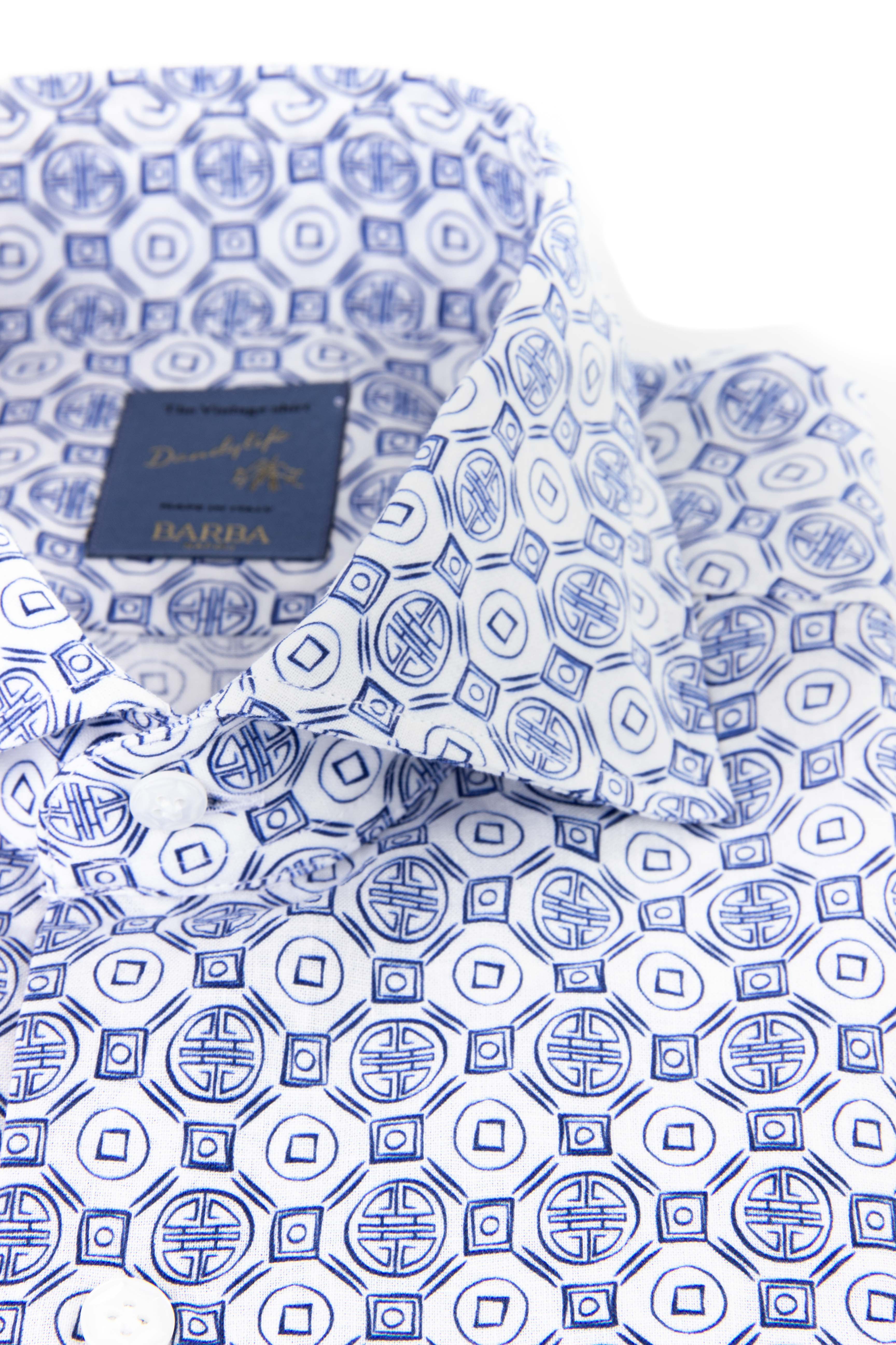 Camicia disegni geometrici in cotone-lino dandylife