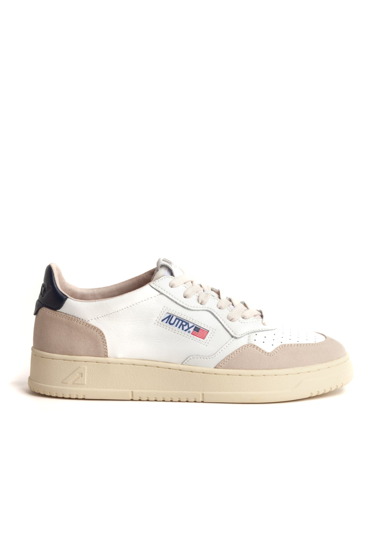 Autry Sneaker Medalist bimateriale con talloncino blu AULM LS28/2 WHT/BLUE